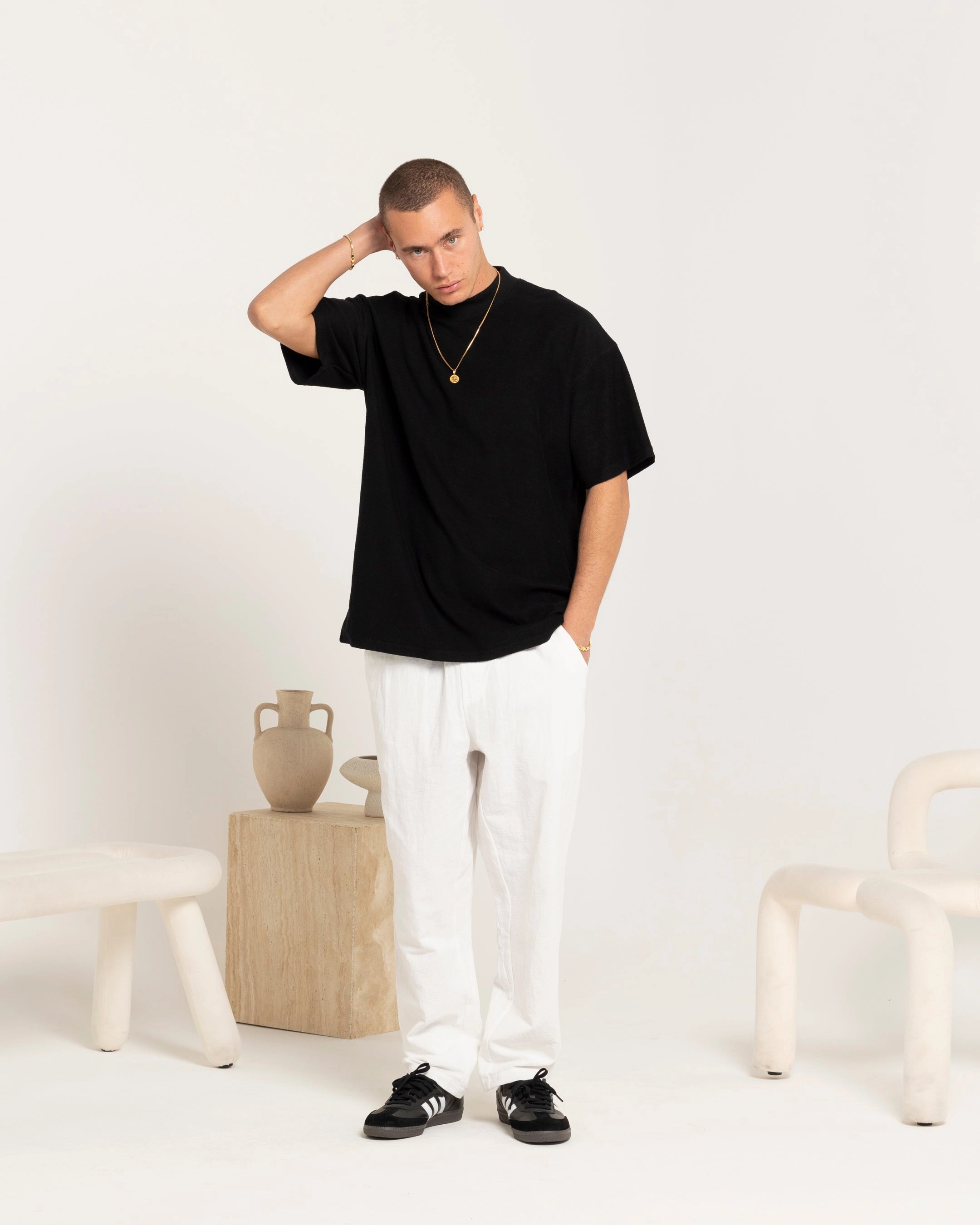Carre Terry Oversized T-Shirt Black Seasonal Casual