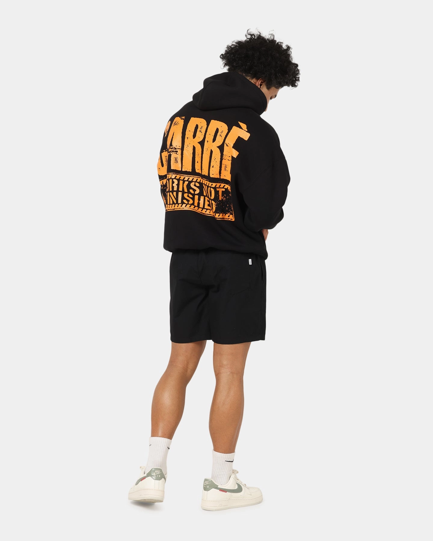 Gamer Aesthetic Carre Trenches Hoodie Black