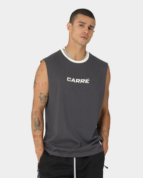 Carre Tutech Muscle T-Shirt Charcoal Striped Pattern