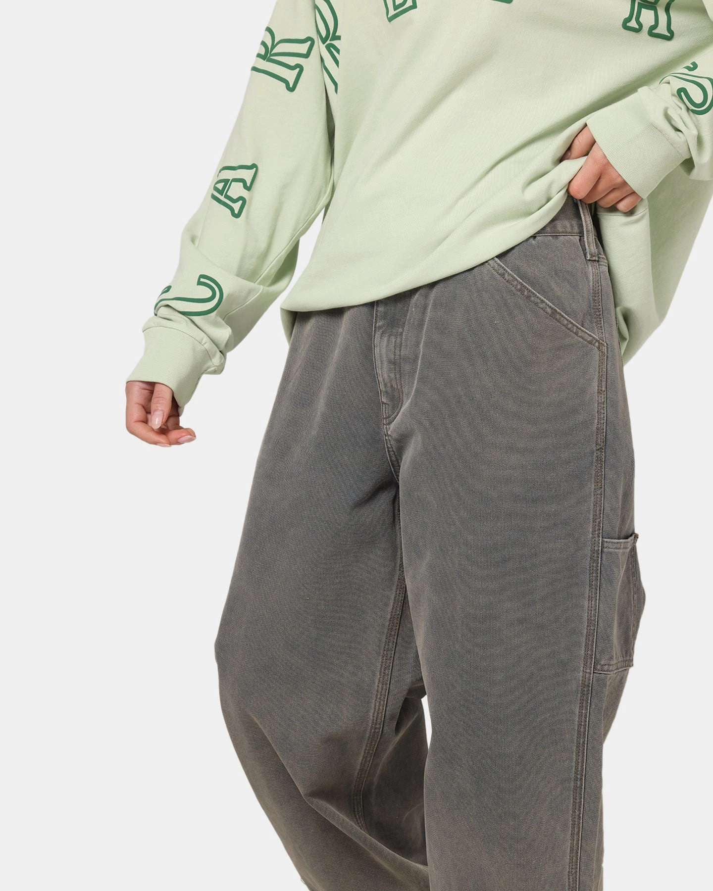 Responsible Denim Production Carre Vintage Pants Washed Grey