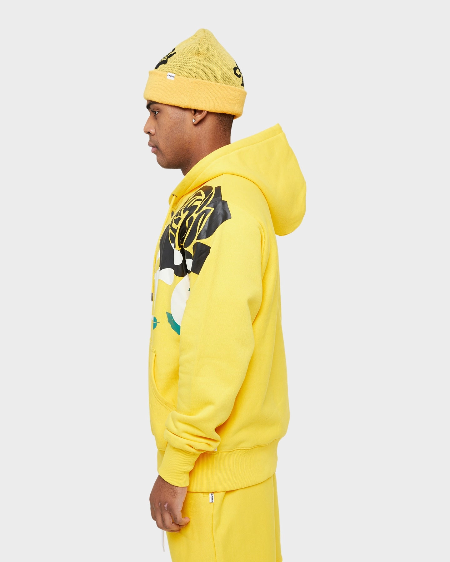 Carre Volle Rose Button Up Hoodie Yellow non adjustable