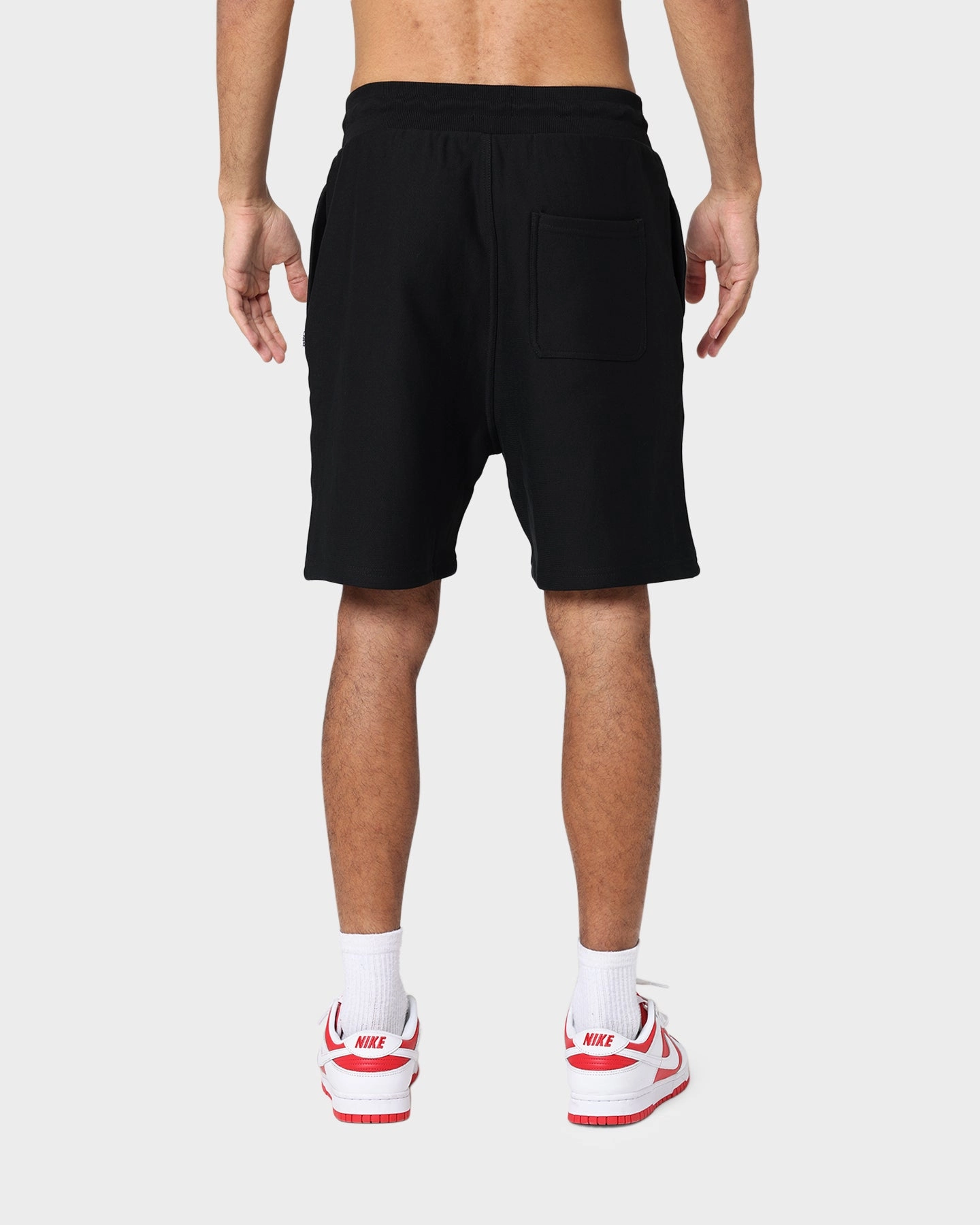 nylon blend Warehouse Work Carre Volle Rose Sweat Shorts Black