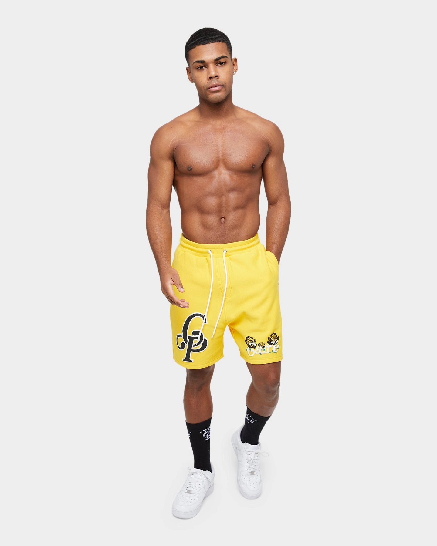 Carre Volle Rose Sweat Shorts Yellow meditation wear Fit Design