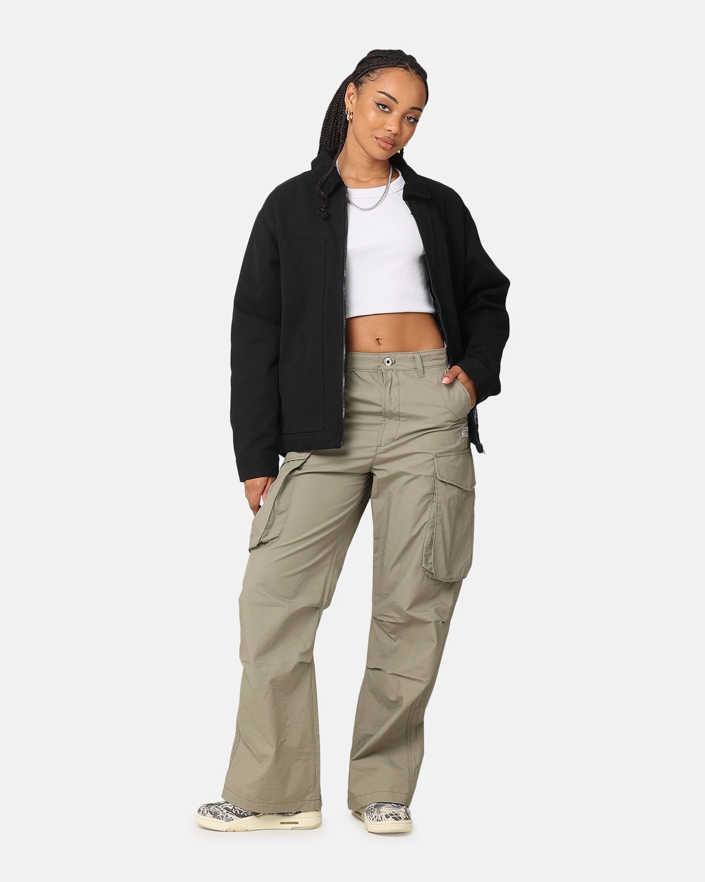 Carre Wares Jacket Black Adjustable Hem Teflon Coated Fabric