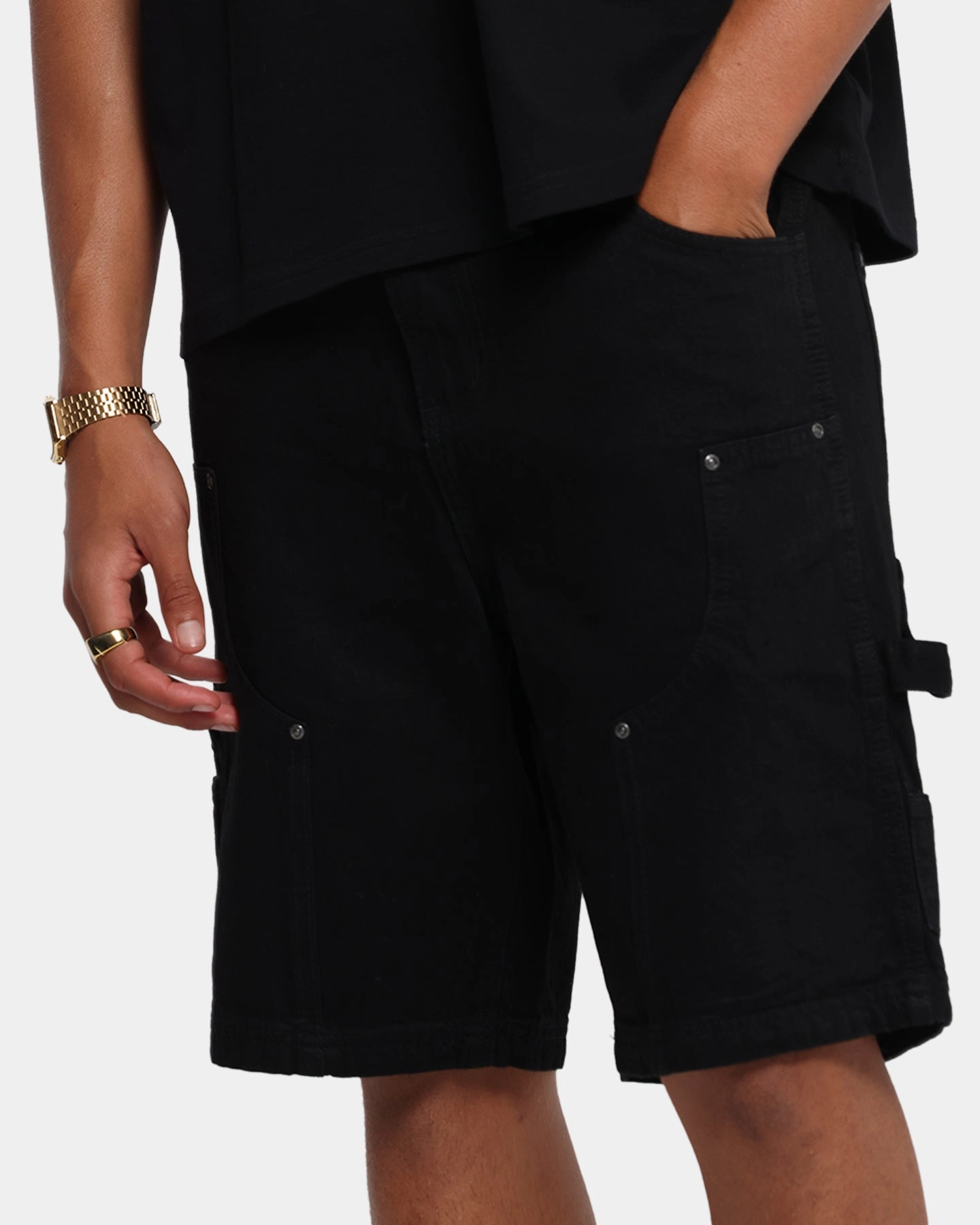 Carre Weatherwear Carpenter Jorts Black Lightweight Flex