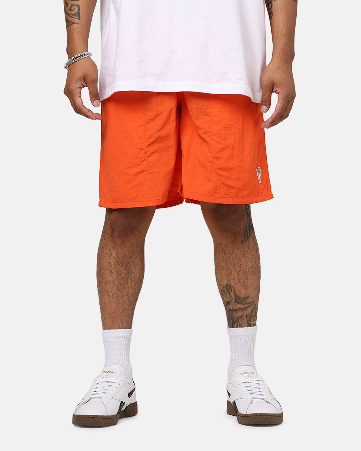 Lounge Fit Flexible Movement Cut Carrots By Anwar Stem Nylon Shorts Orange
