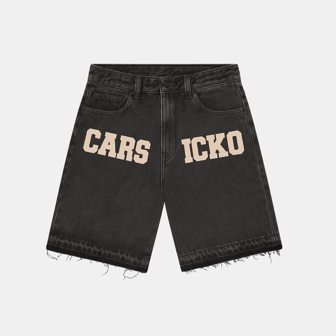 DurableFlatlockStitching Carsicko Denim Shorts - Black