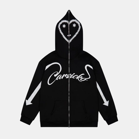 trade show venue hypoallergenic material Carsicko Love Spread Zip Up Hoodie - Black