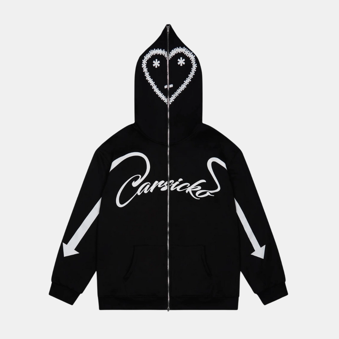 trade show venue hypoallergenic material Carsicko Love Spread Zip Up Hoodie - Black