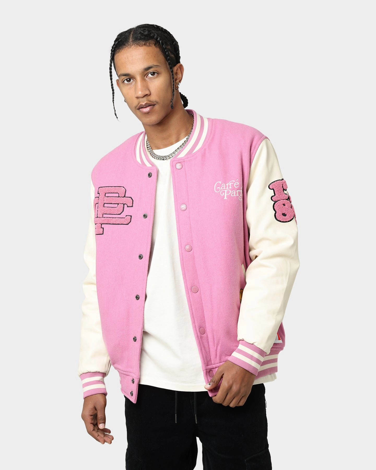 suitable for graduations Carr?? Peace Varsity Jacket Pink