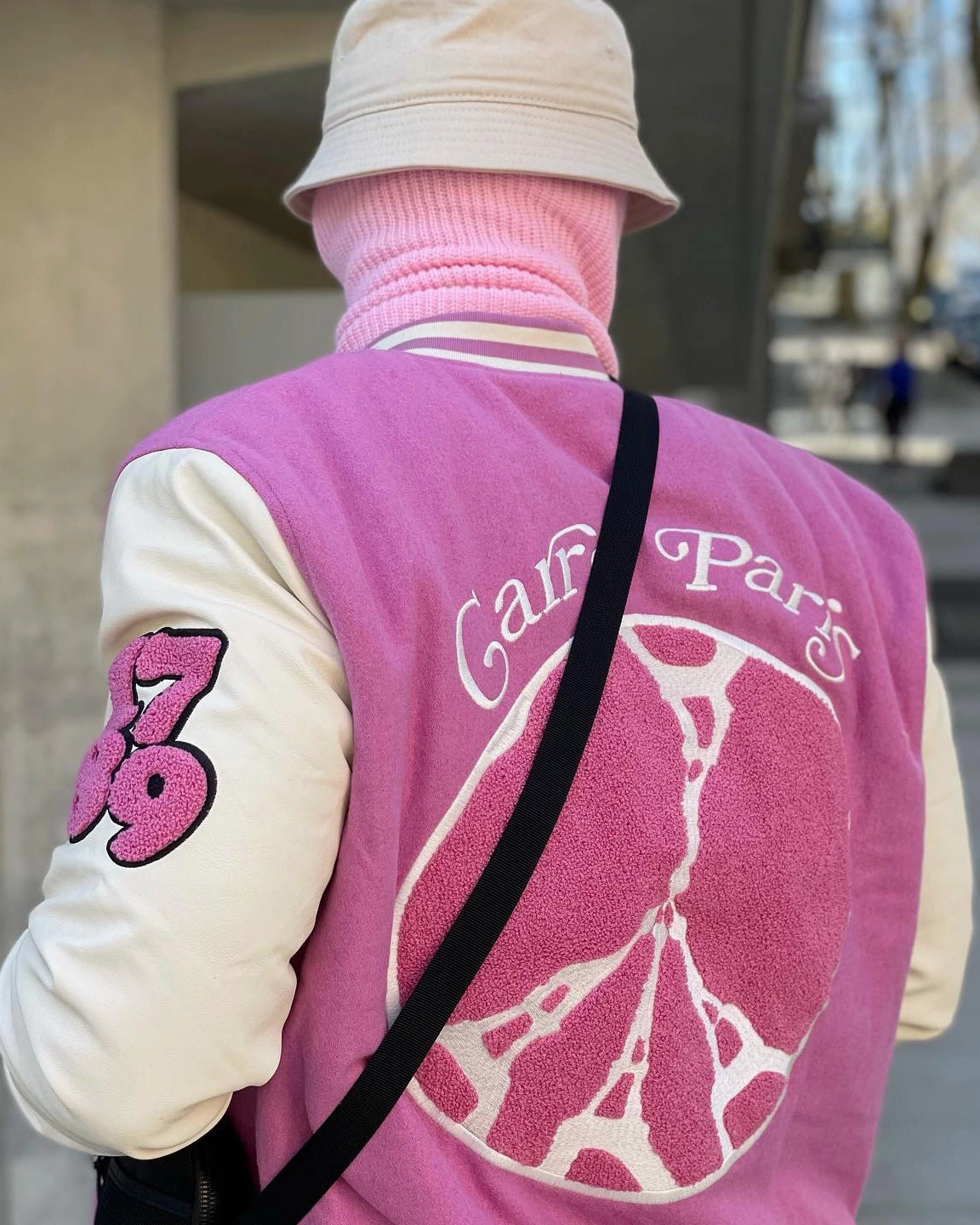 Carr?? Peace Varsity Jacket Pink Abrasion Resistant Fabric Waterproof Material
