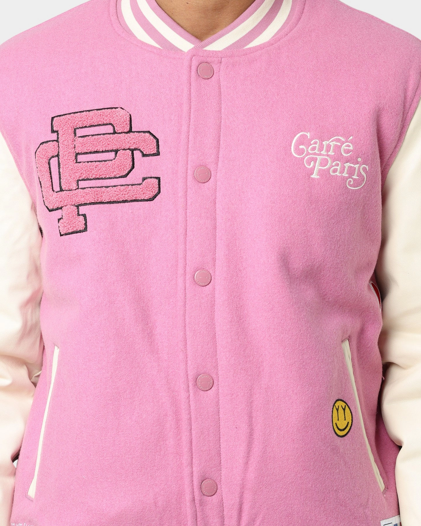 Carr?? Peace Varsity Jacket Pink Removable Inner Layer Snag Free Zippers