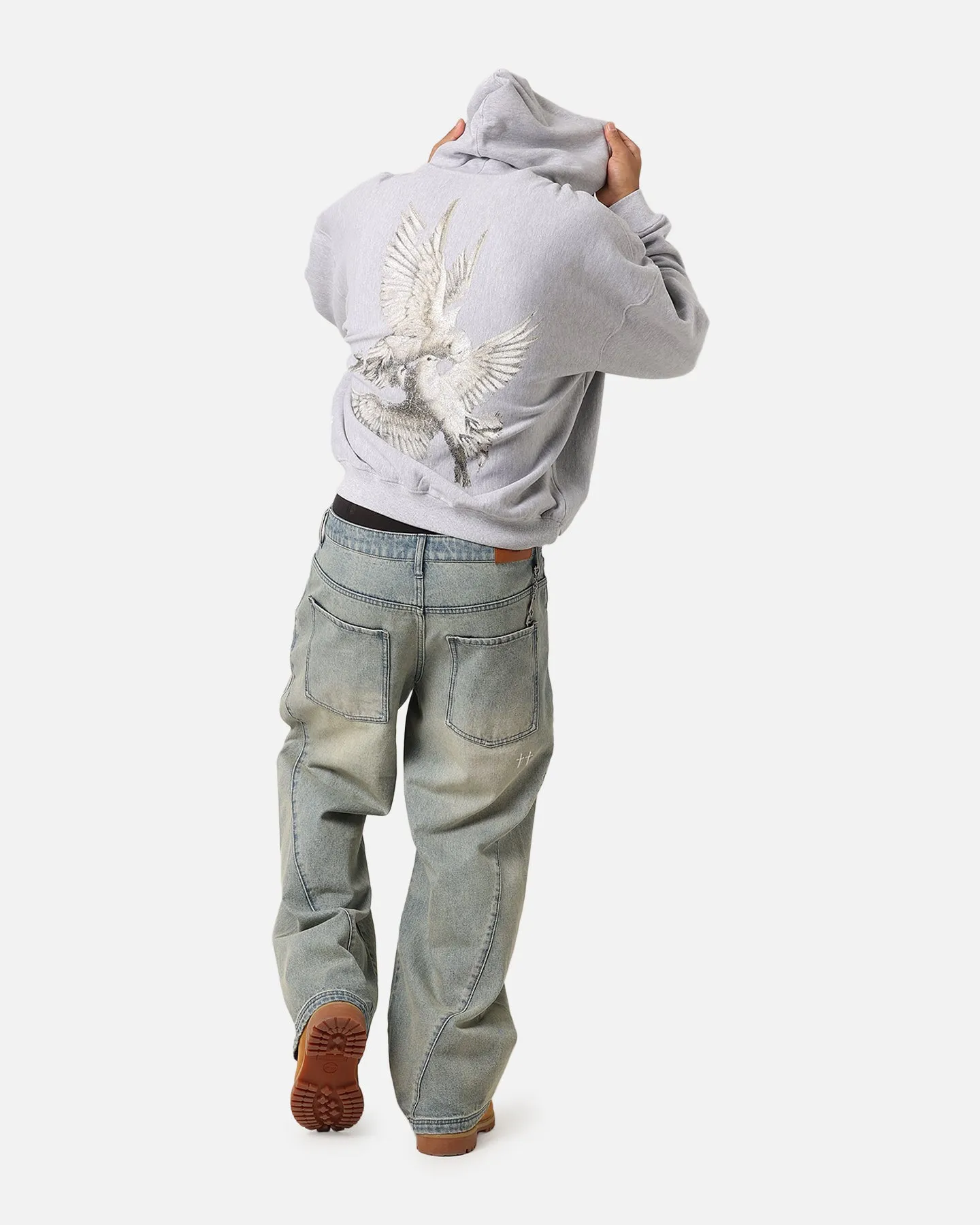 Saint Morta Doves Vintage Hoodie Light Marle muted shades suitable for gift giving