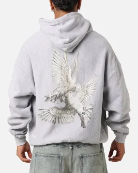 Quilted Panels Saint Morta Doves Vintage Hoodie Light Marle