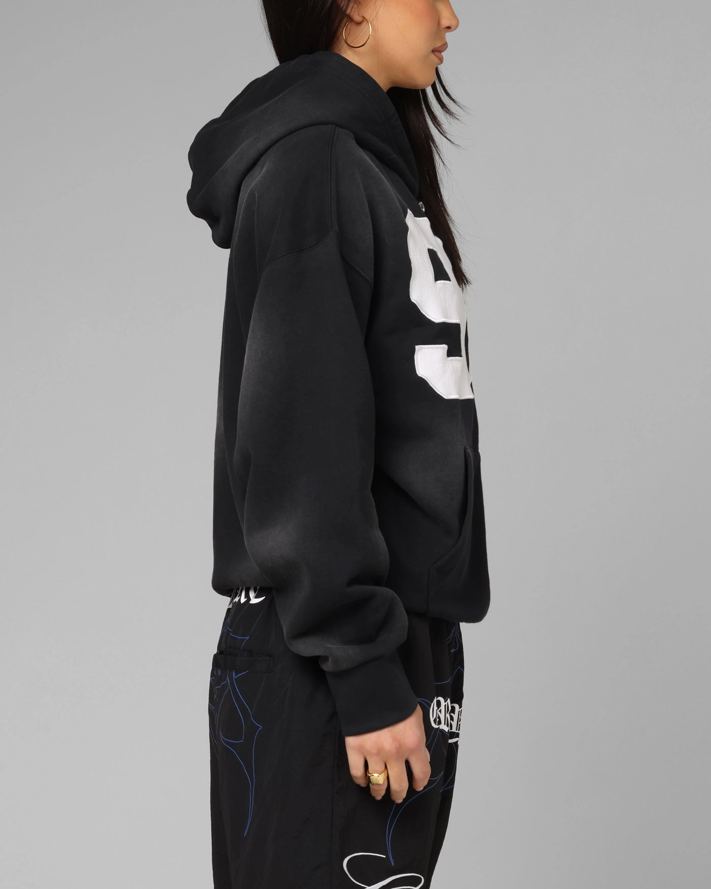 Period Loiter Cosmos Hoodie Washed Black