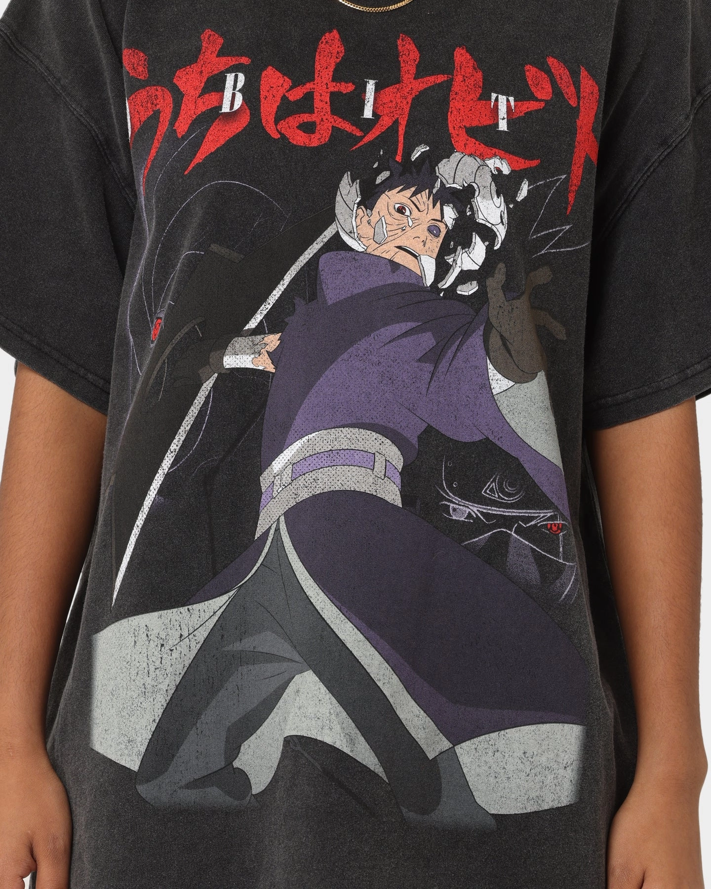 Goat Crew X Naruto Obito Heavyweight Vintage T-Shirt Vintage Black Trendy All-Day