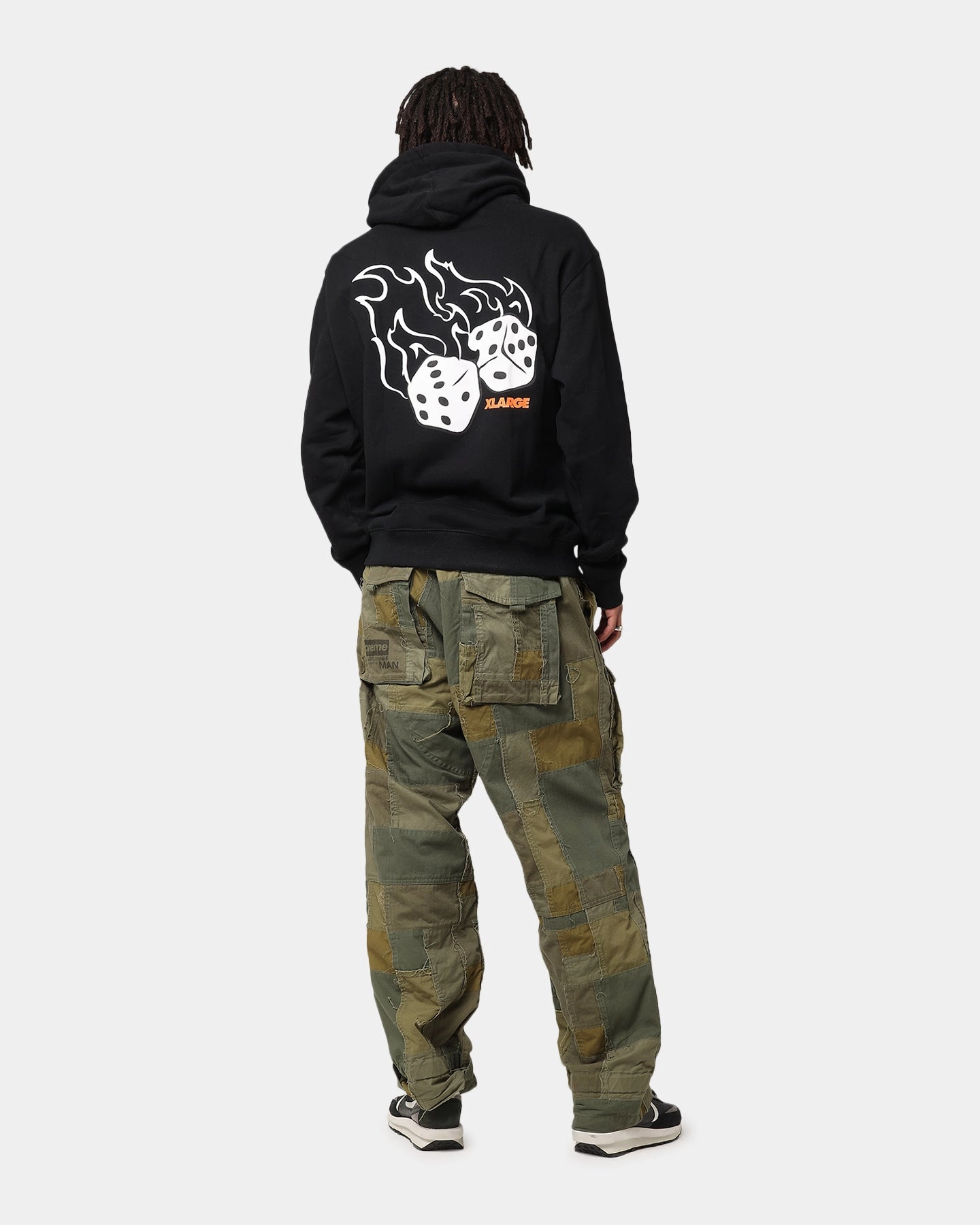 Seamless construction X-Large Fire Dice Hoodie Solid Black