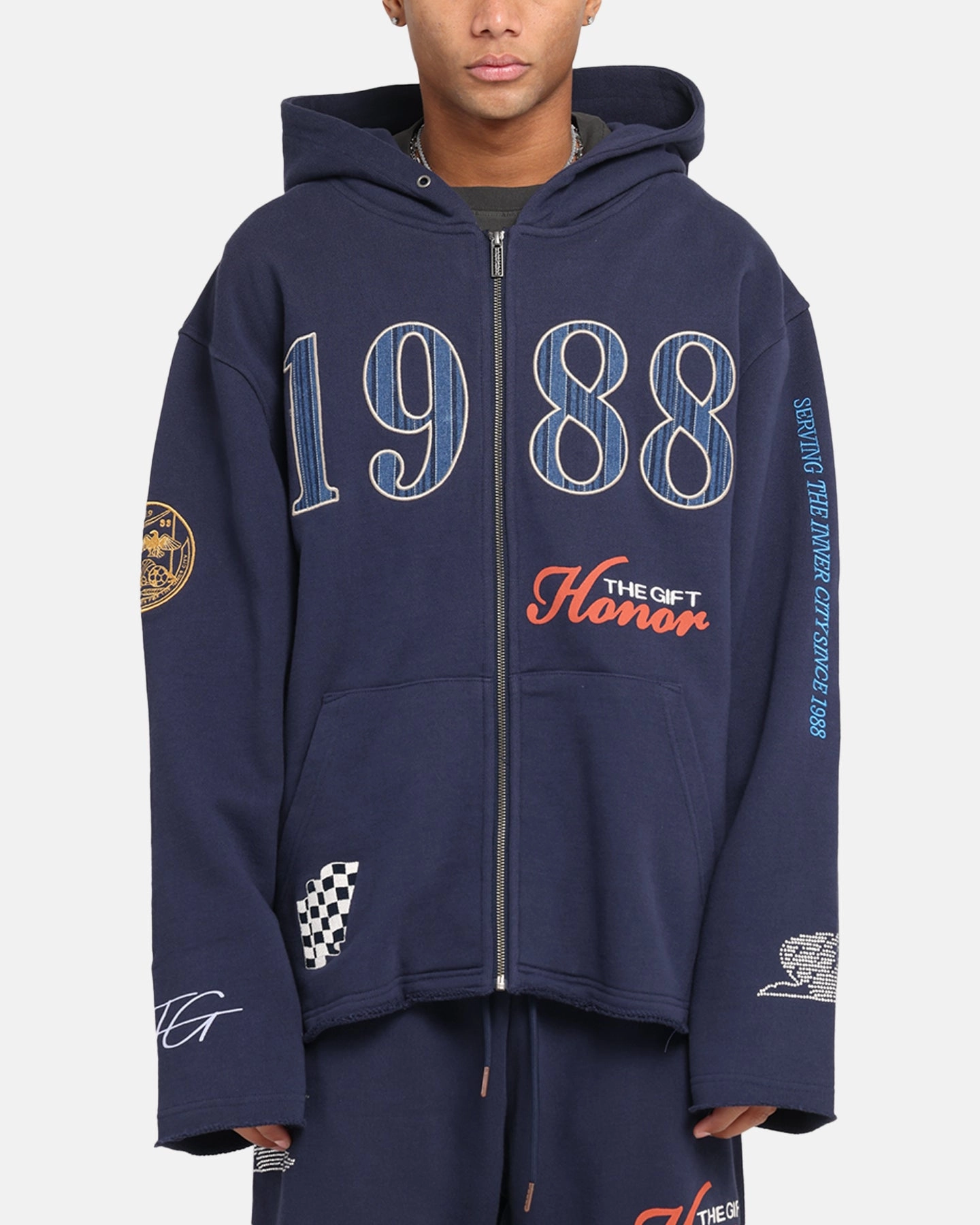 Reliable Favorite Honor The Gift 1988 Full Zip Hoodie Navy