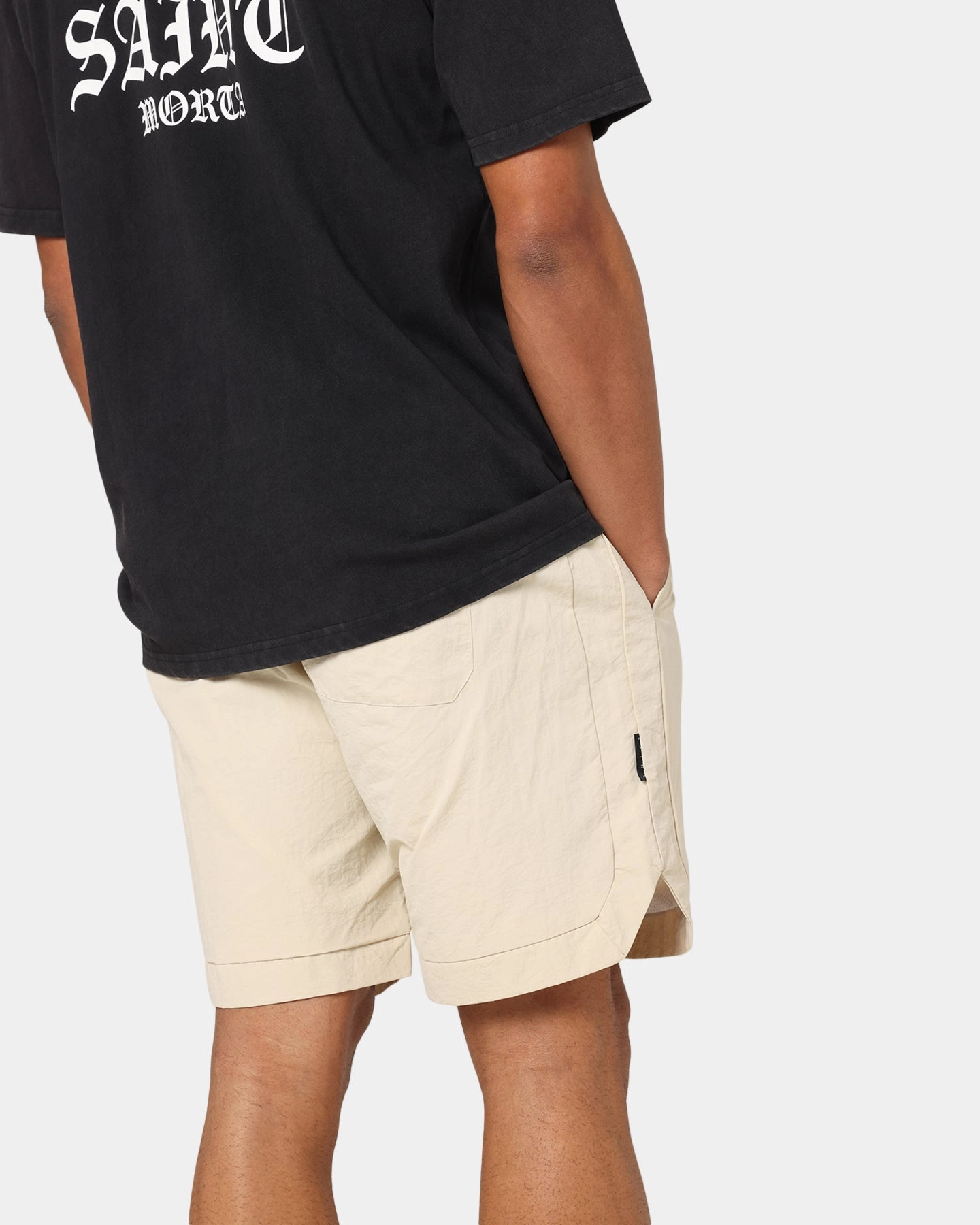 UPF Sun Protection Saint Morta Gothic Monogram Nylon Shorts Dirty Blonde