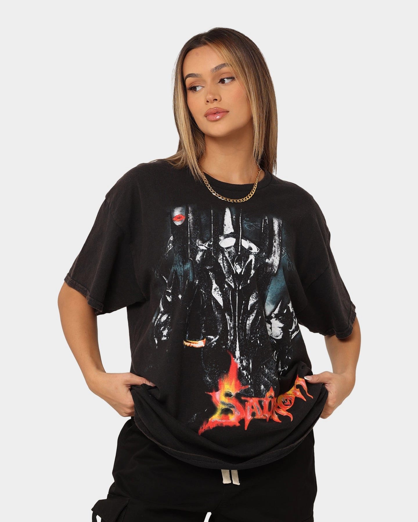 AllWeatherComfort American Thrift X The Lord of The Rings The Sauron Vintage T-Shirt Black Wash