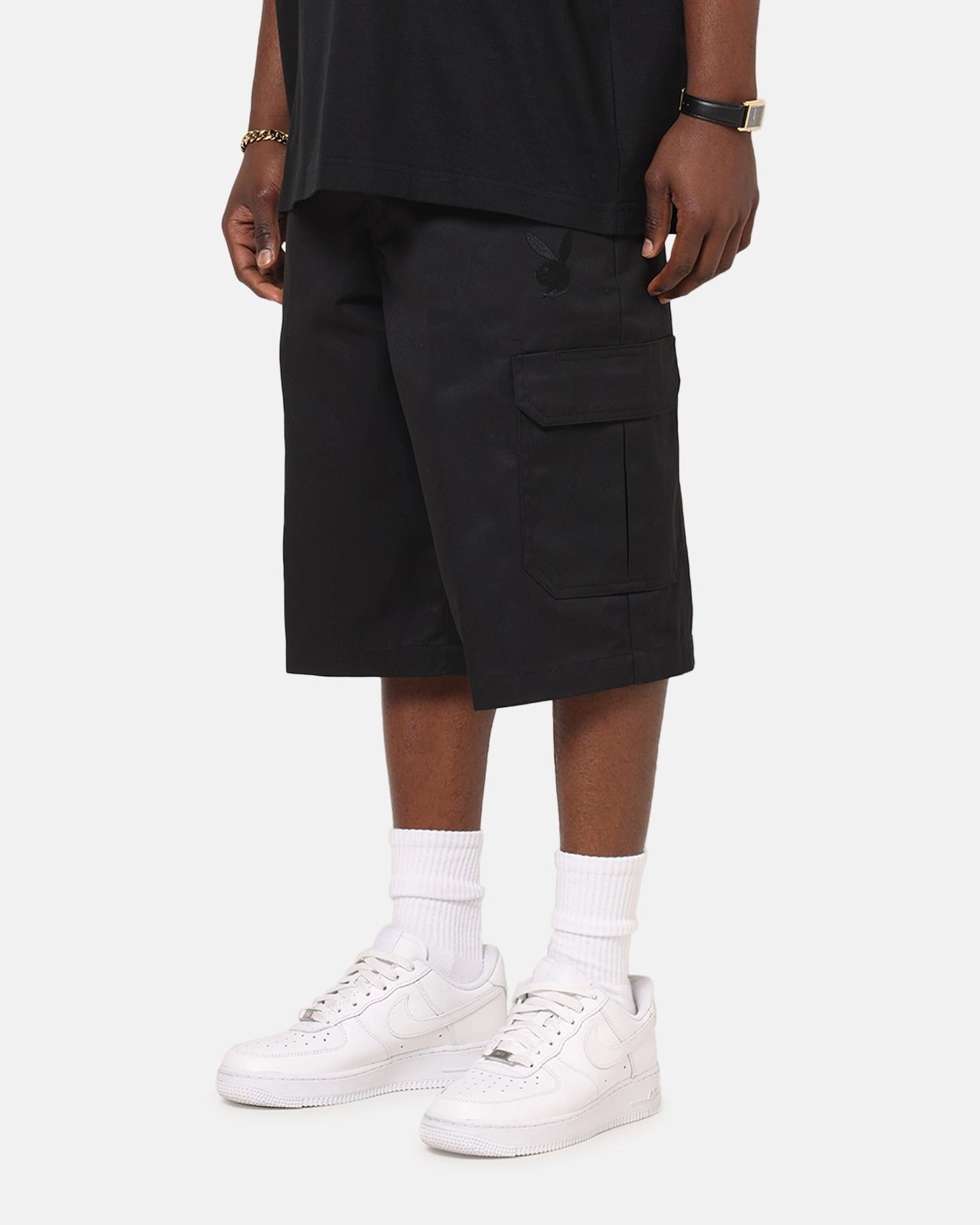 anti static coating Wrinkle resistant fabric Playboy Bunny Shorts Black