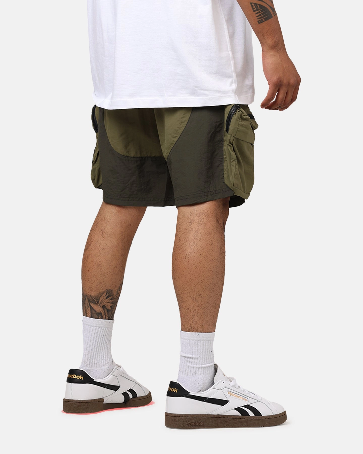 Convertible Length MNML Active Cargo Shorts Olive