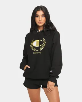 Champion Champion x Culture Kings Rev Weave Hoodie Black/Gold Quick Layering Daily Wear