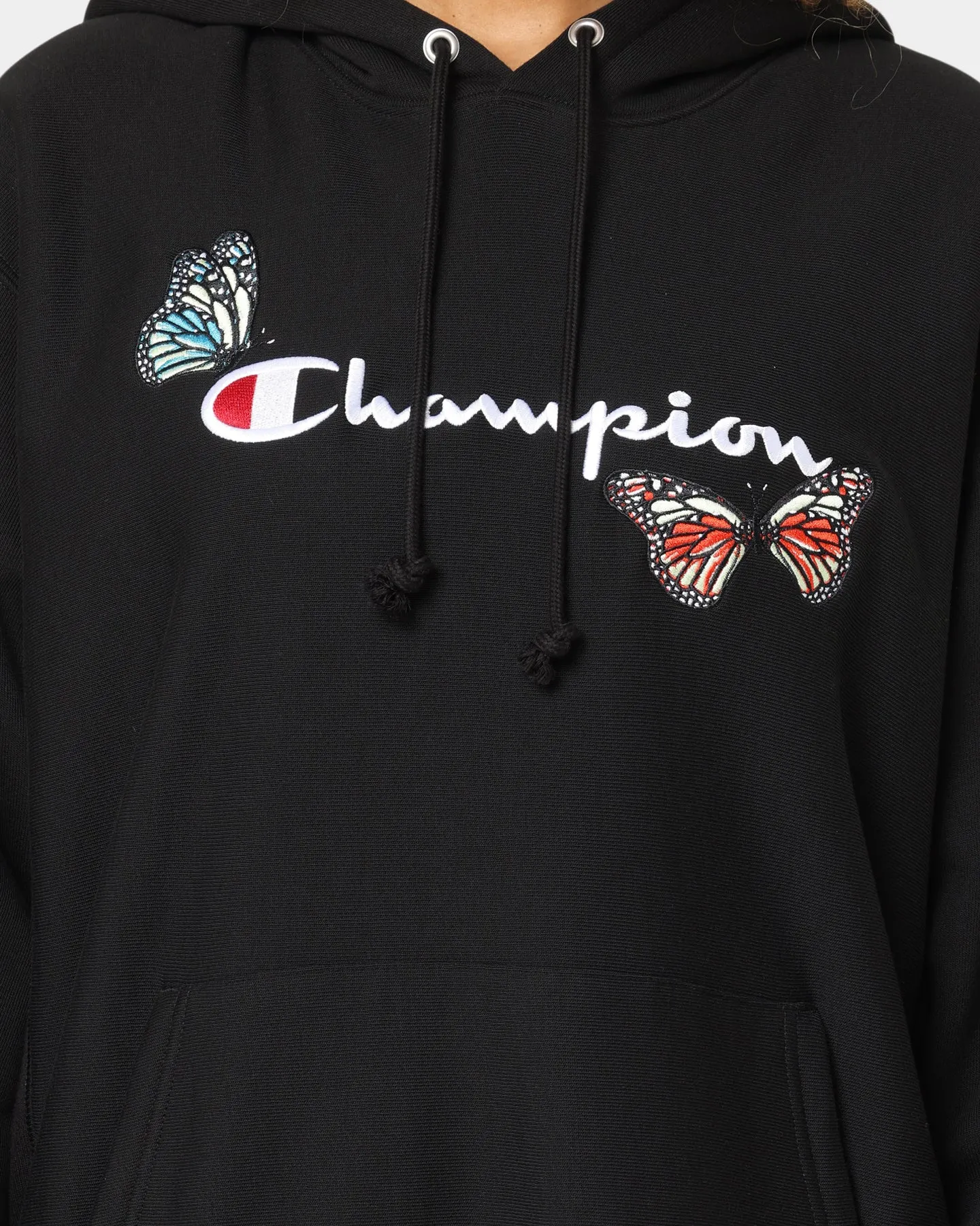 Champion Heritage Butterfly Embroidery Hoodie Black Affordable