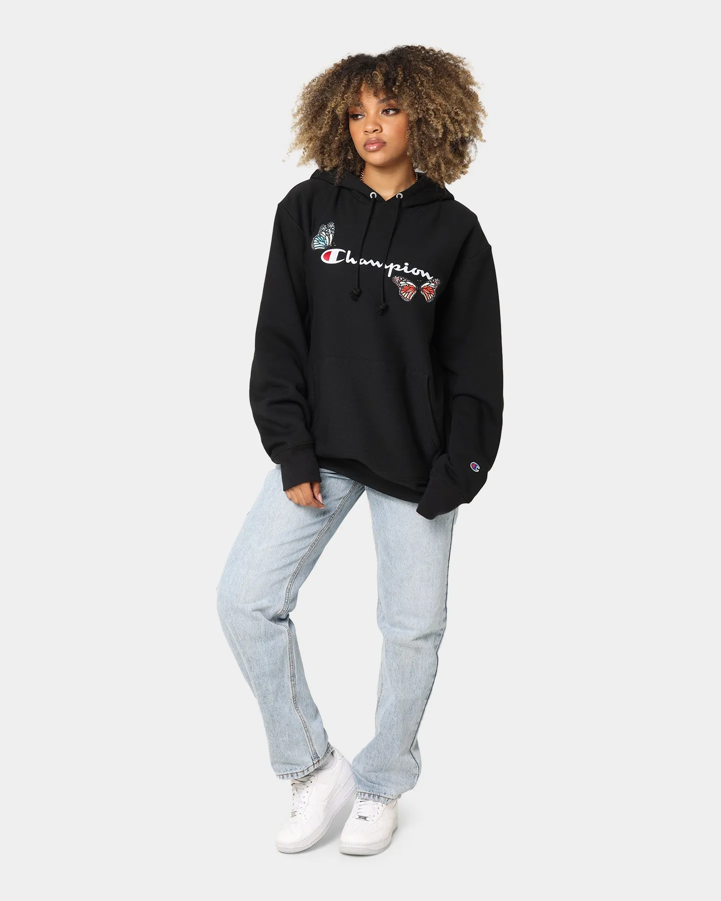 Occasion Champion Heritage Butterfly Embroidery Hoodie Black