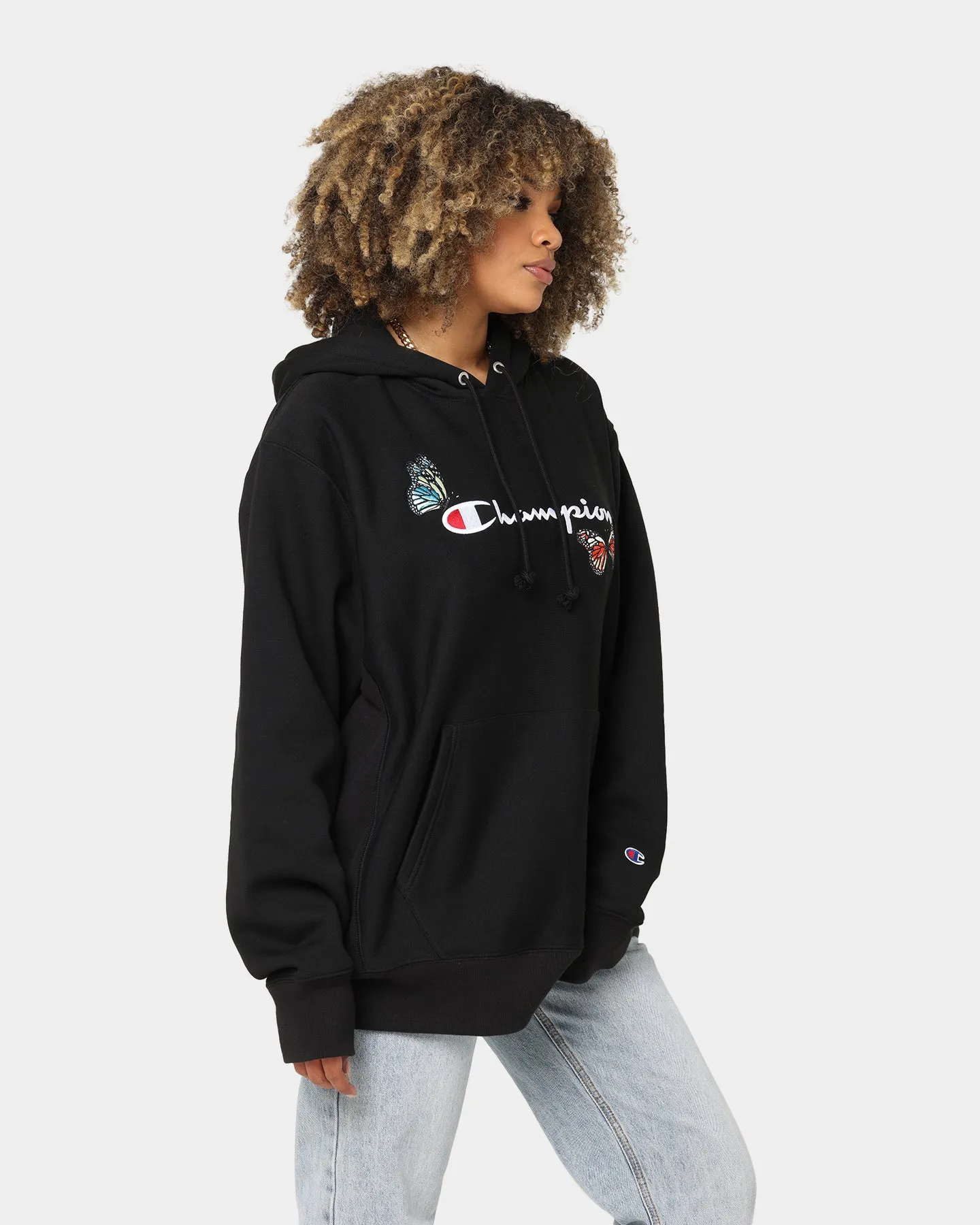 Champion Heritage Butterfly Embroidery Hoodie Black Evaluation Acknowledge