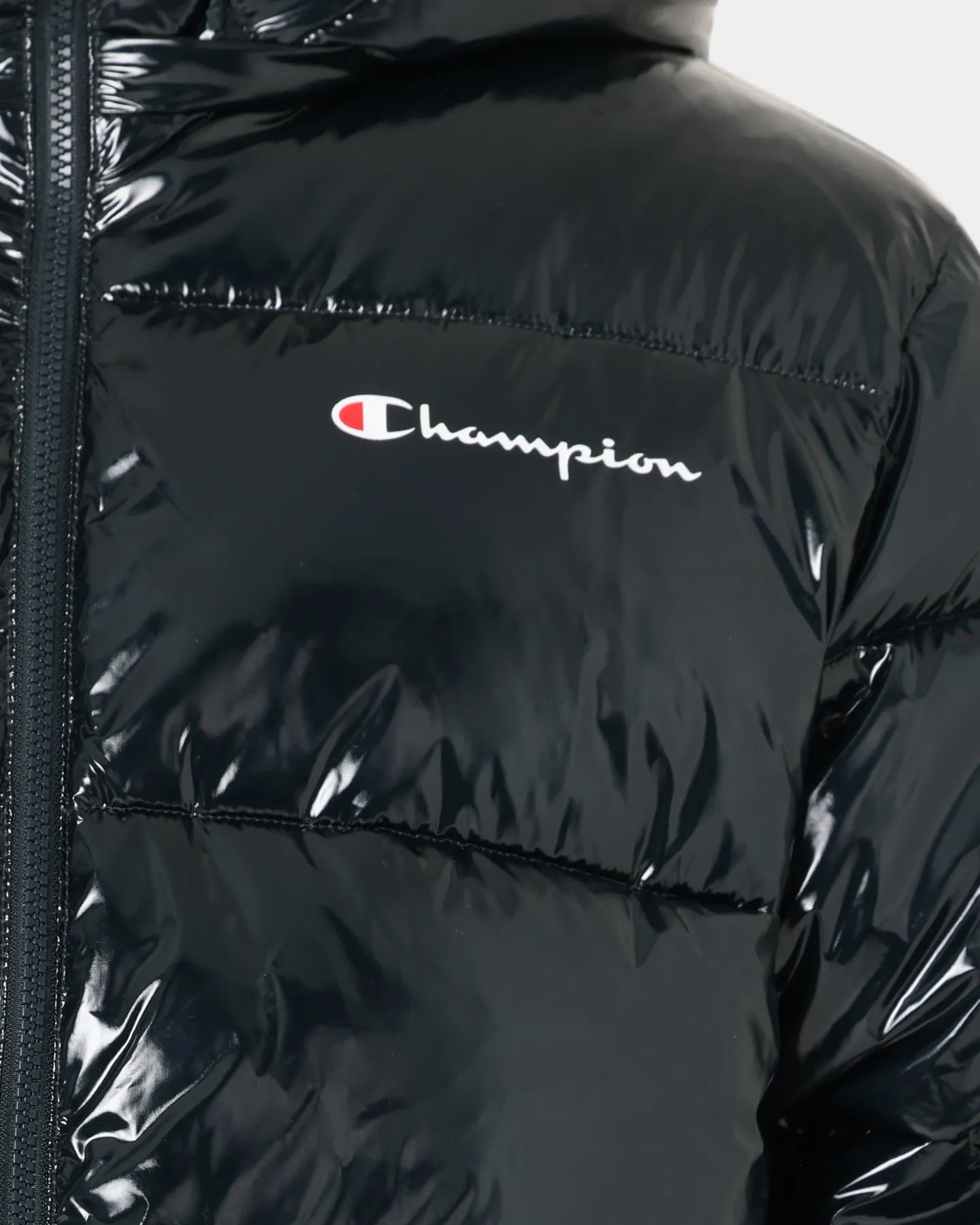 Champion High Shine Puffer Jacket Black Outdoor Adventure Gear waterproof