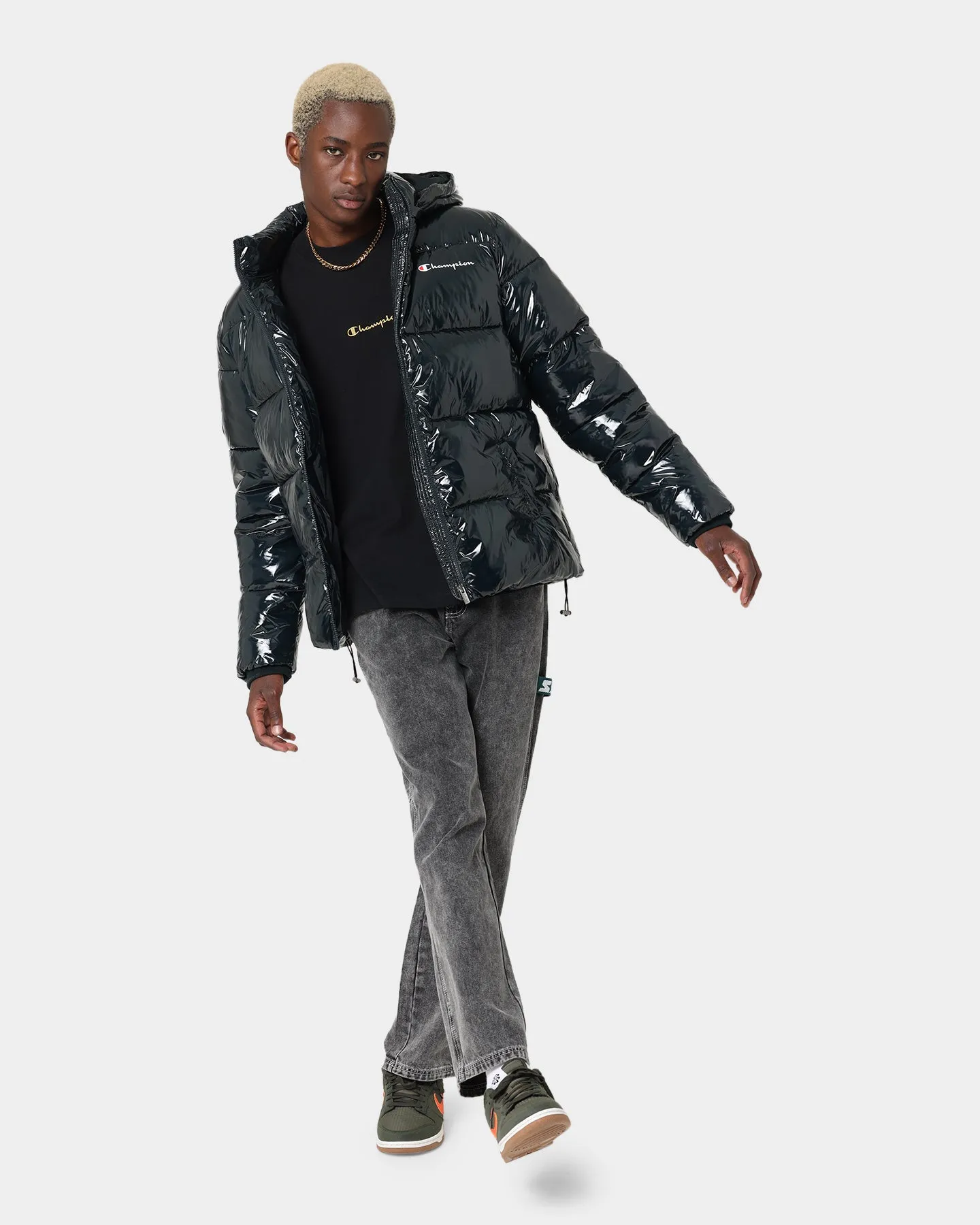 Winter Essentials Champion High Shine Puffer Jacket Black