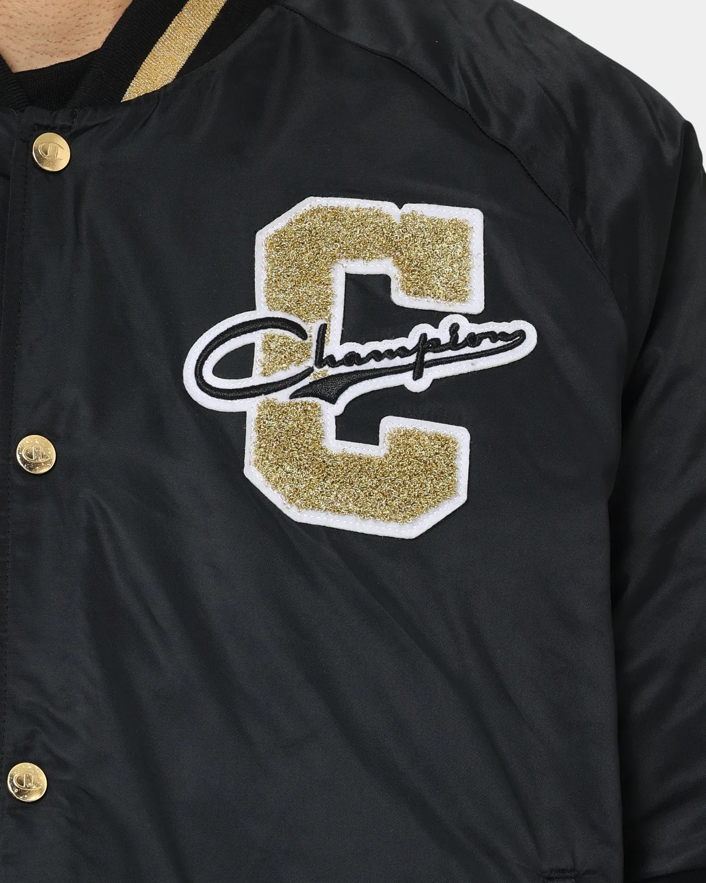 Fashion Vibe High - end Champion LFS Letterman Jacket Black/Gold