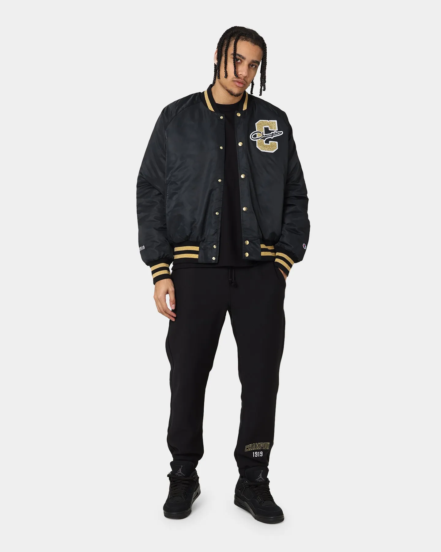 Champion LFS Letterman Jacket Black/Gold Plain