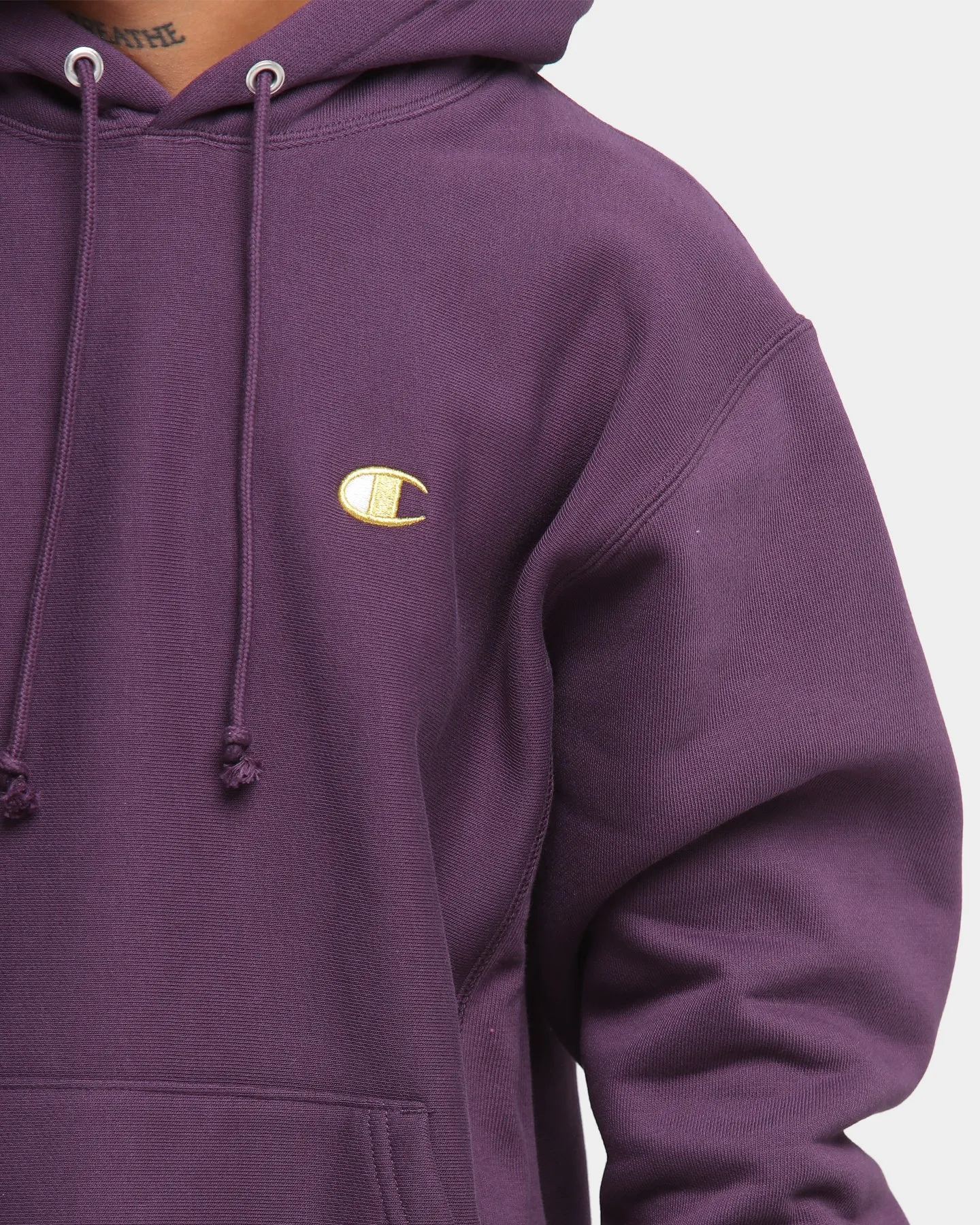 Champion Rev Weave Hoodie Purple Asset