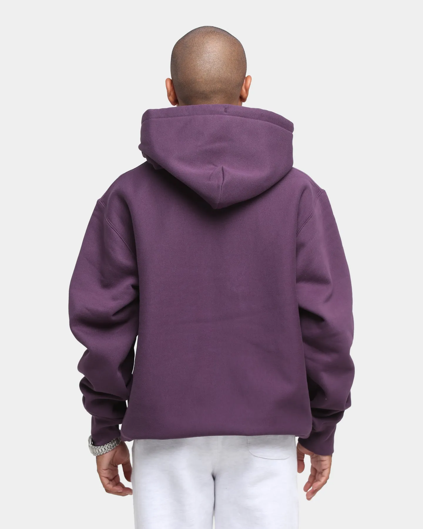 Champion Rev Weave Hoodie Purple Casual high-end