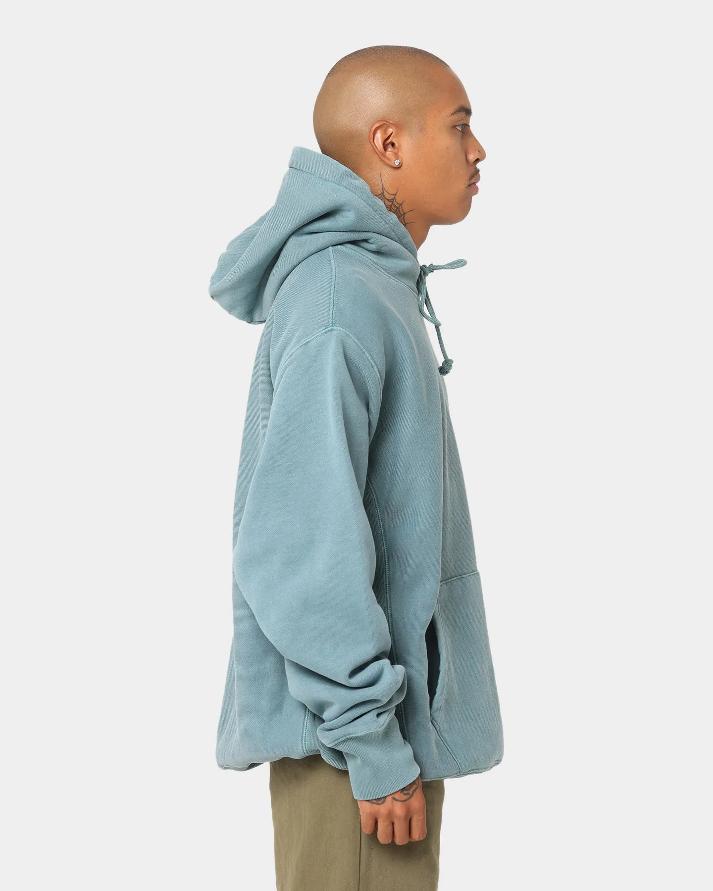 college Champion Reverse Weave Garm Dye Hoodie Aqua Tonic