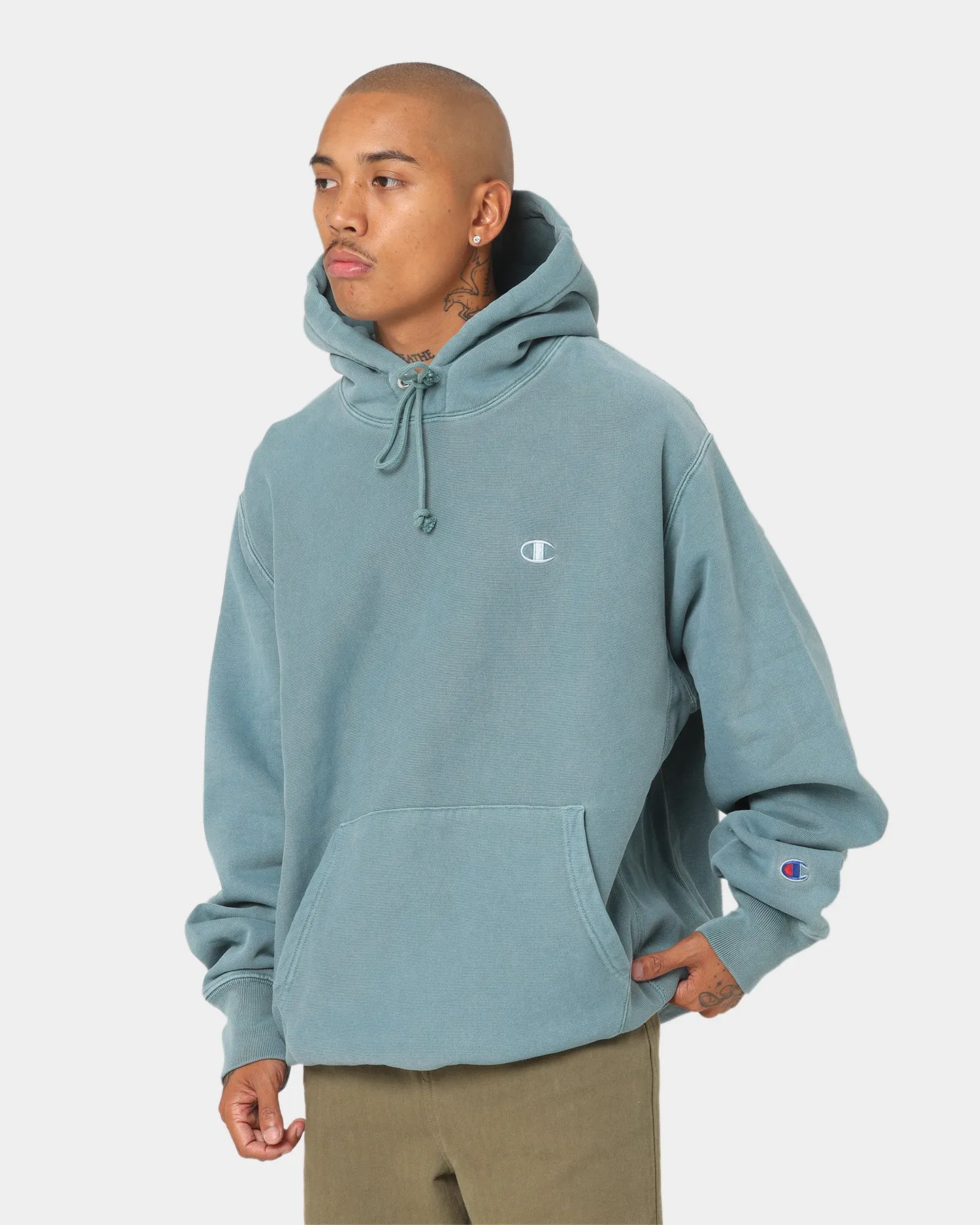 History suitable for holidays Champion Reverse Weave Garm Dye Hoodie Aqua Tonic