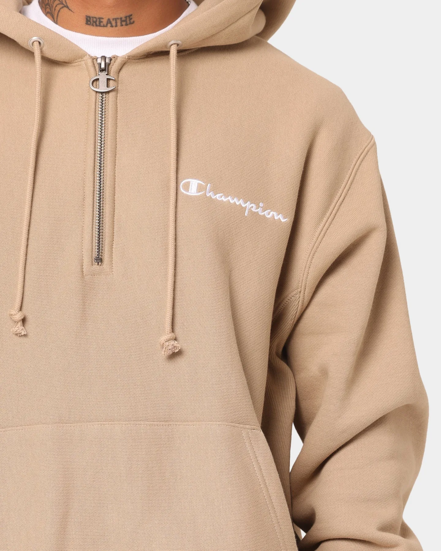 Champion Reverse Weave Quarter Zip Hoodie Country Walnut dancers