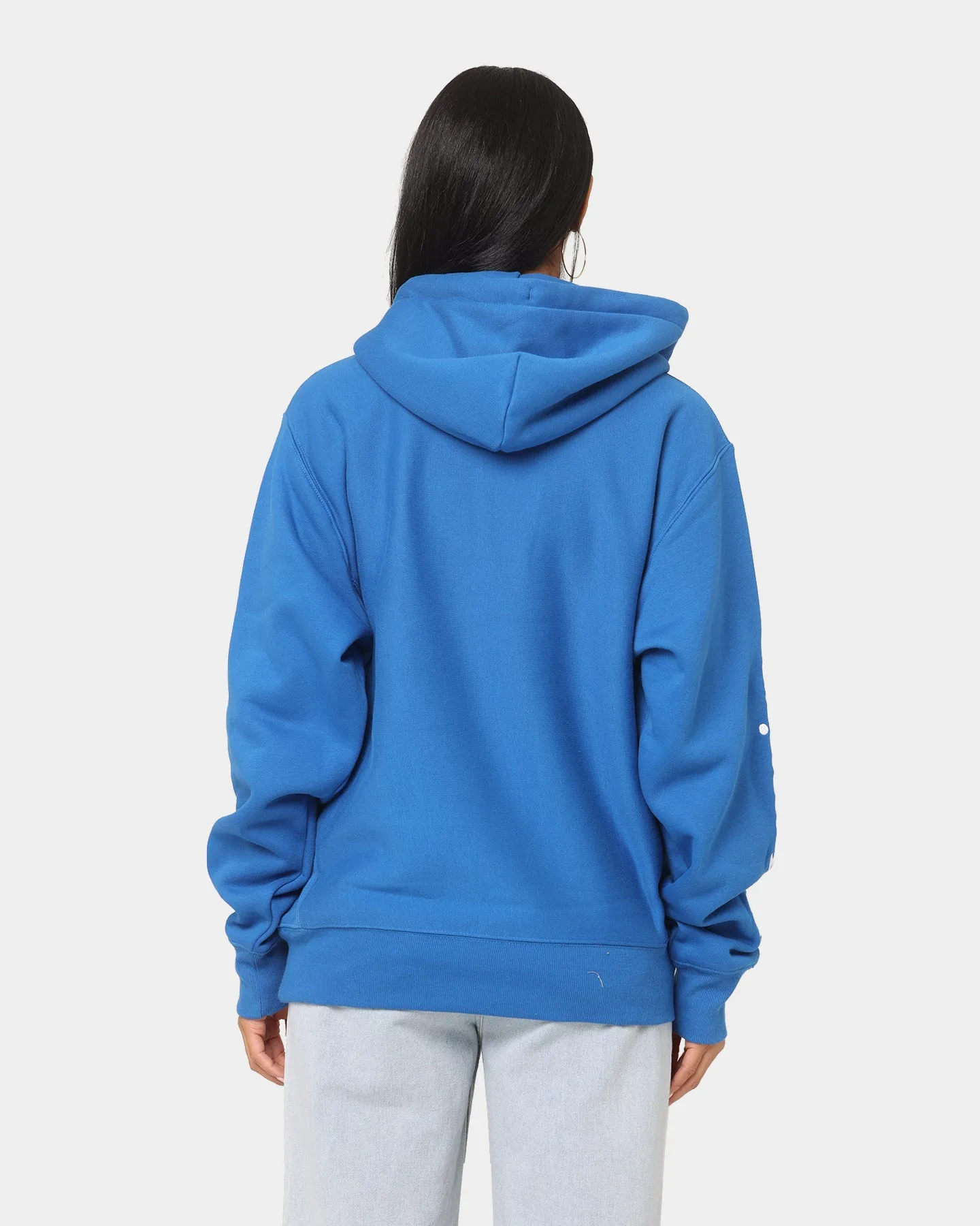 Adjustable Drawstring Waist Panama Champion Reverse Weave Quarter Zip Hoodie Living In Blue