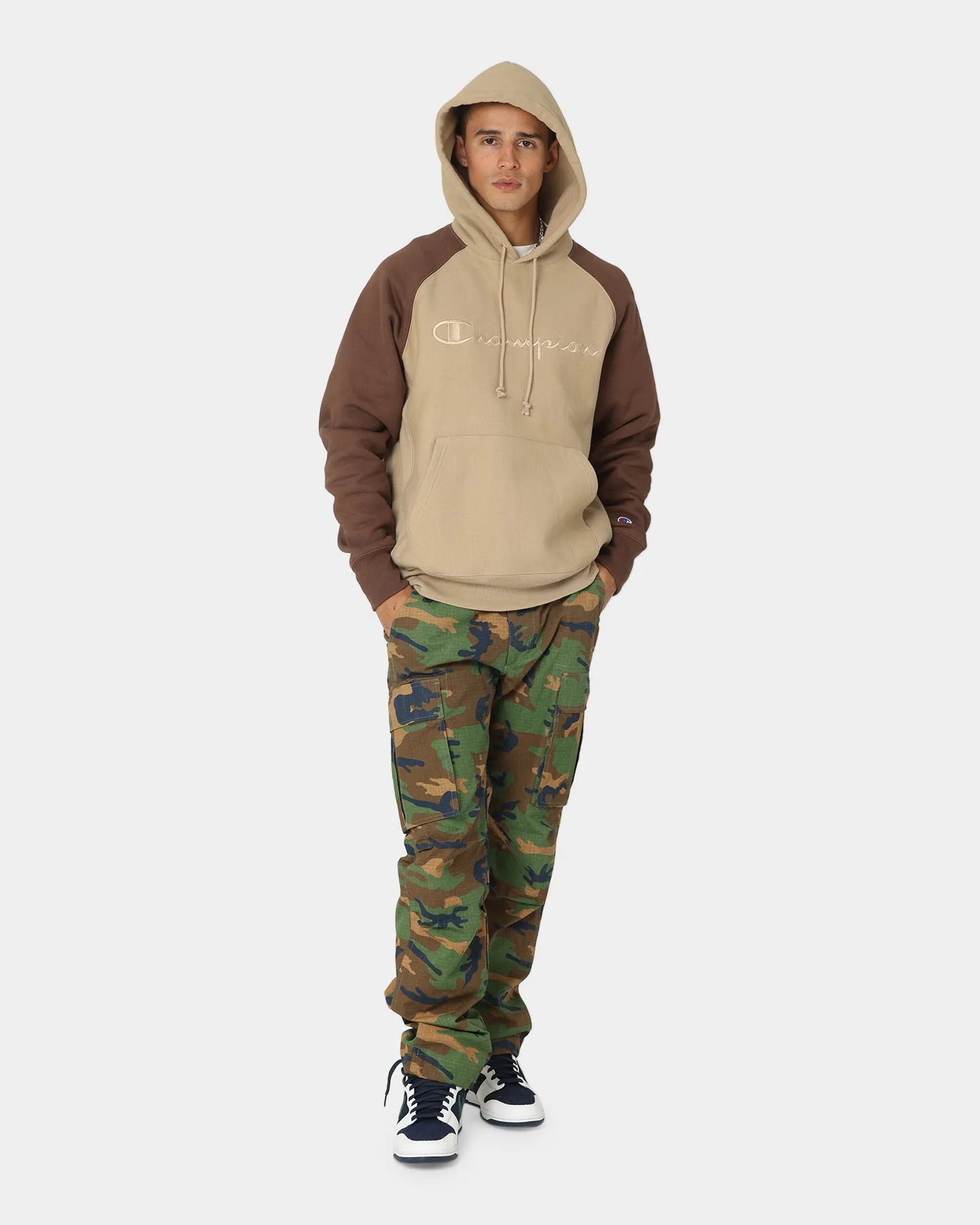 Champion Reverse Weave Raglan Hoodie Country Walnut Cordlock Adjustment System Sell