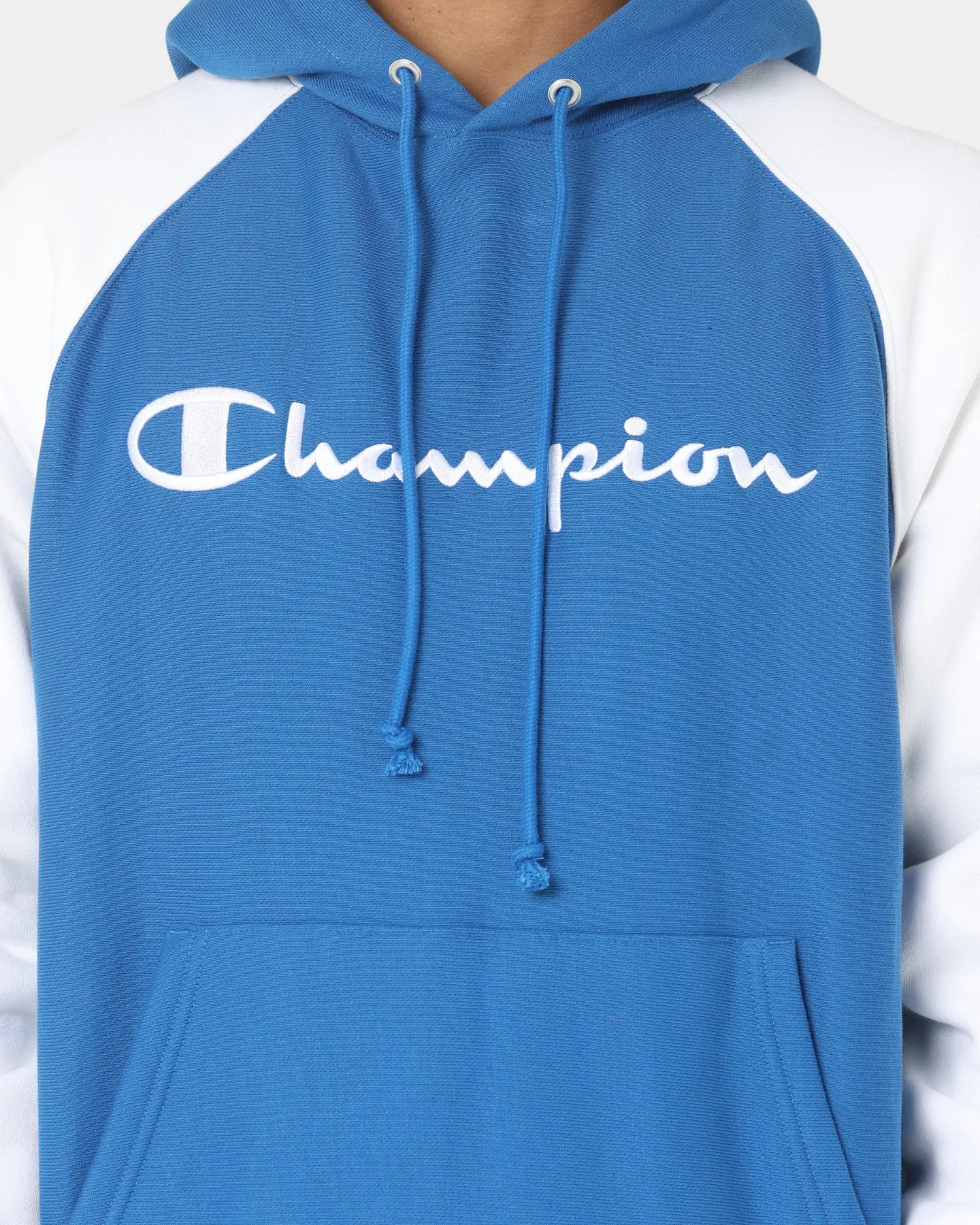 Ergonomic Stitching Customizable Fit Champion Reverse Weave Raglan Hoodie Living In Blue