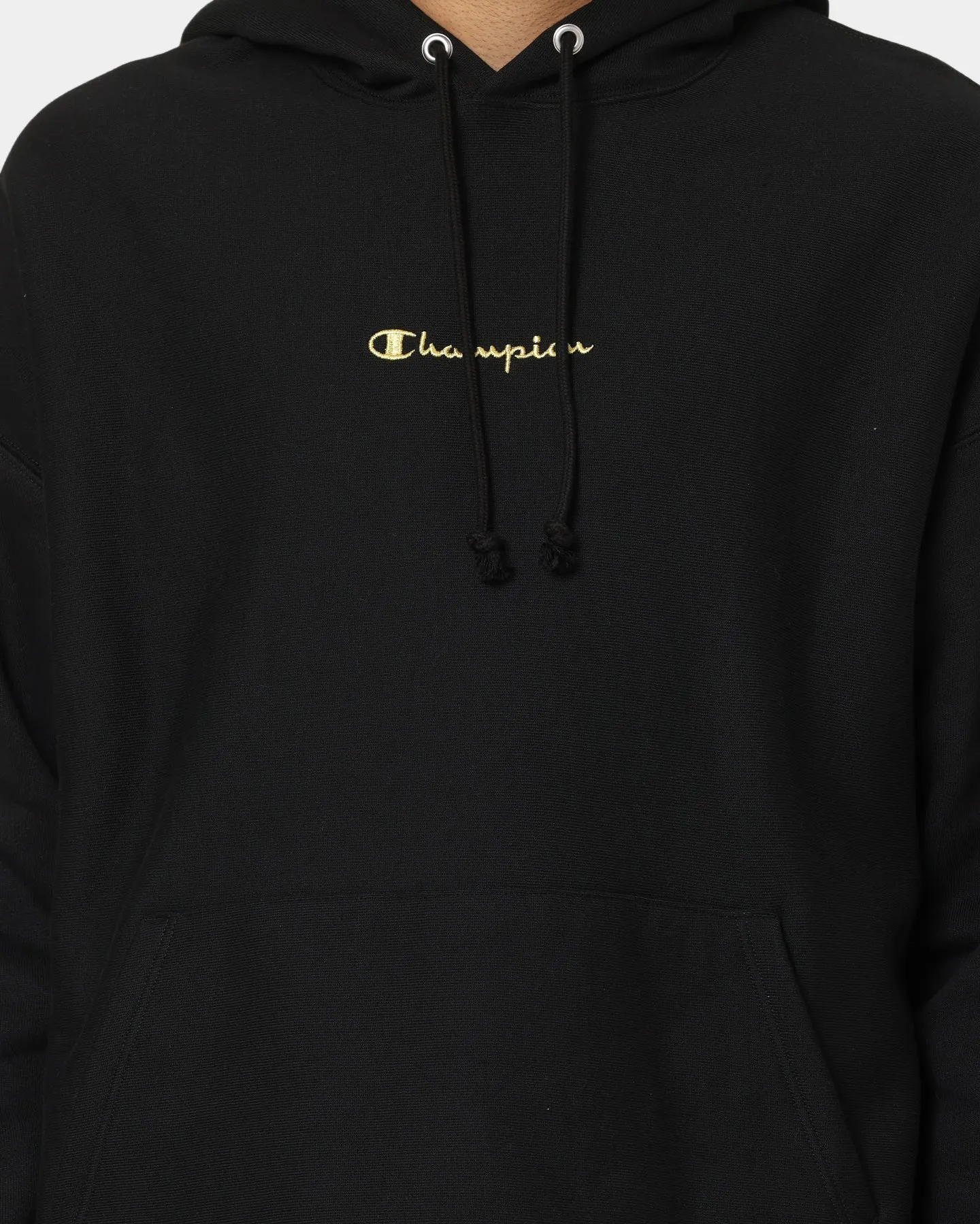 Trail Style Packable Construction Champion Reverse Weave Relaxed Hem Zip Hoodie Black/Gold