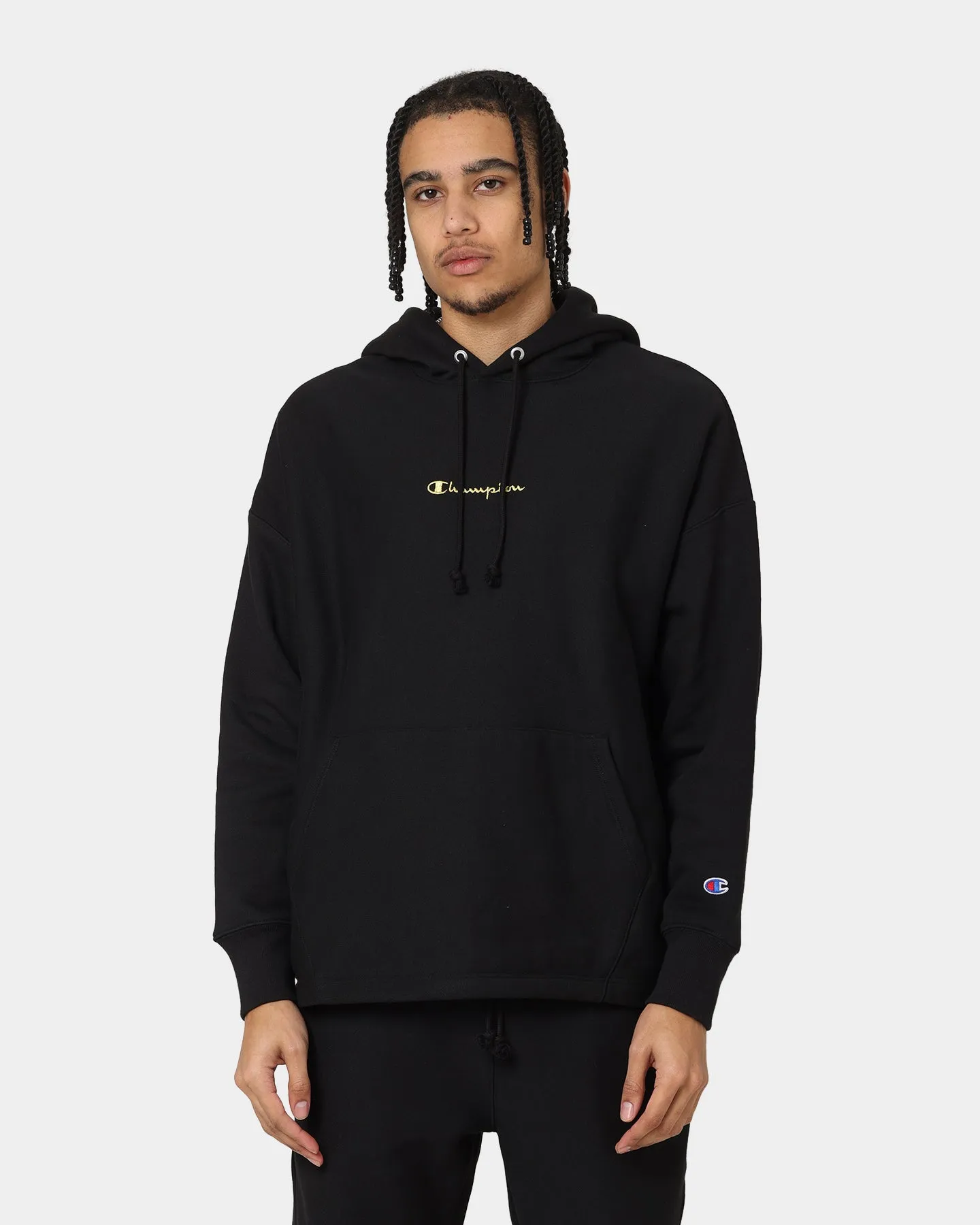 Champion Reverse Weave Relaxed Hem Zip Hoodie Black/Gold Walk
