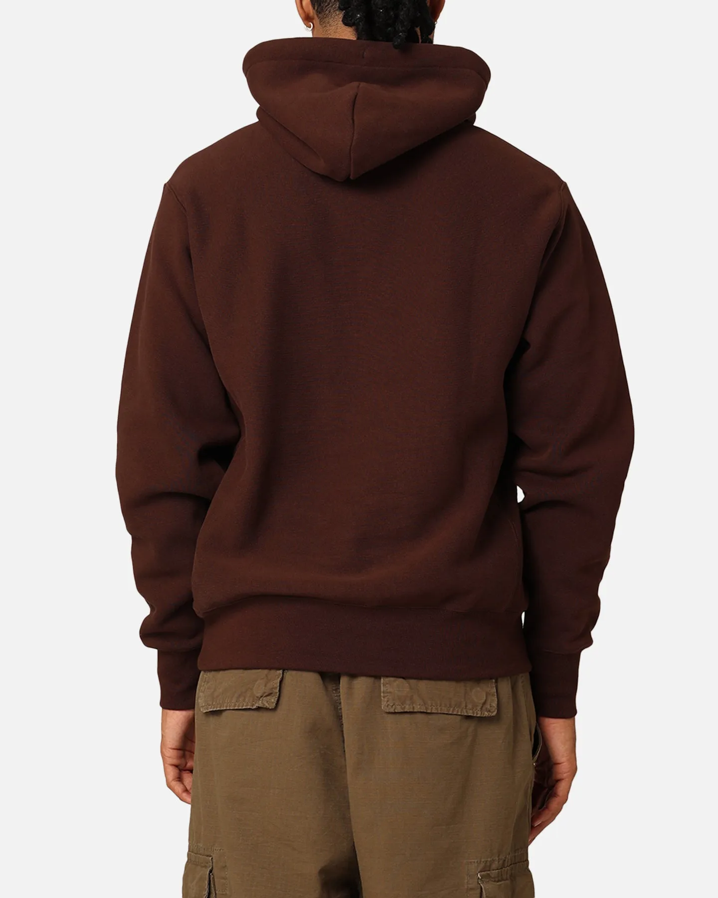 suitable for autumn festivals PreShrunk Cotton Blend Champion Reverse Weave Small C Hoodie Brown