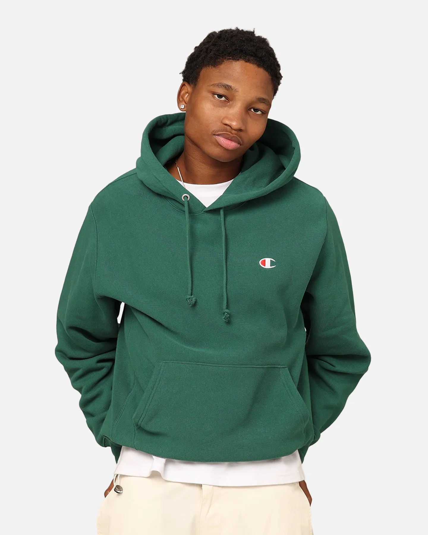 Champion Reverse Weave Small C Hoodie Spruce Willis Surfer