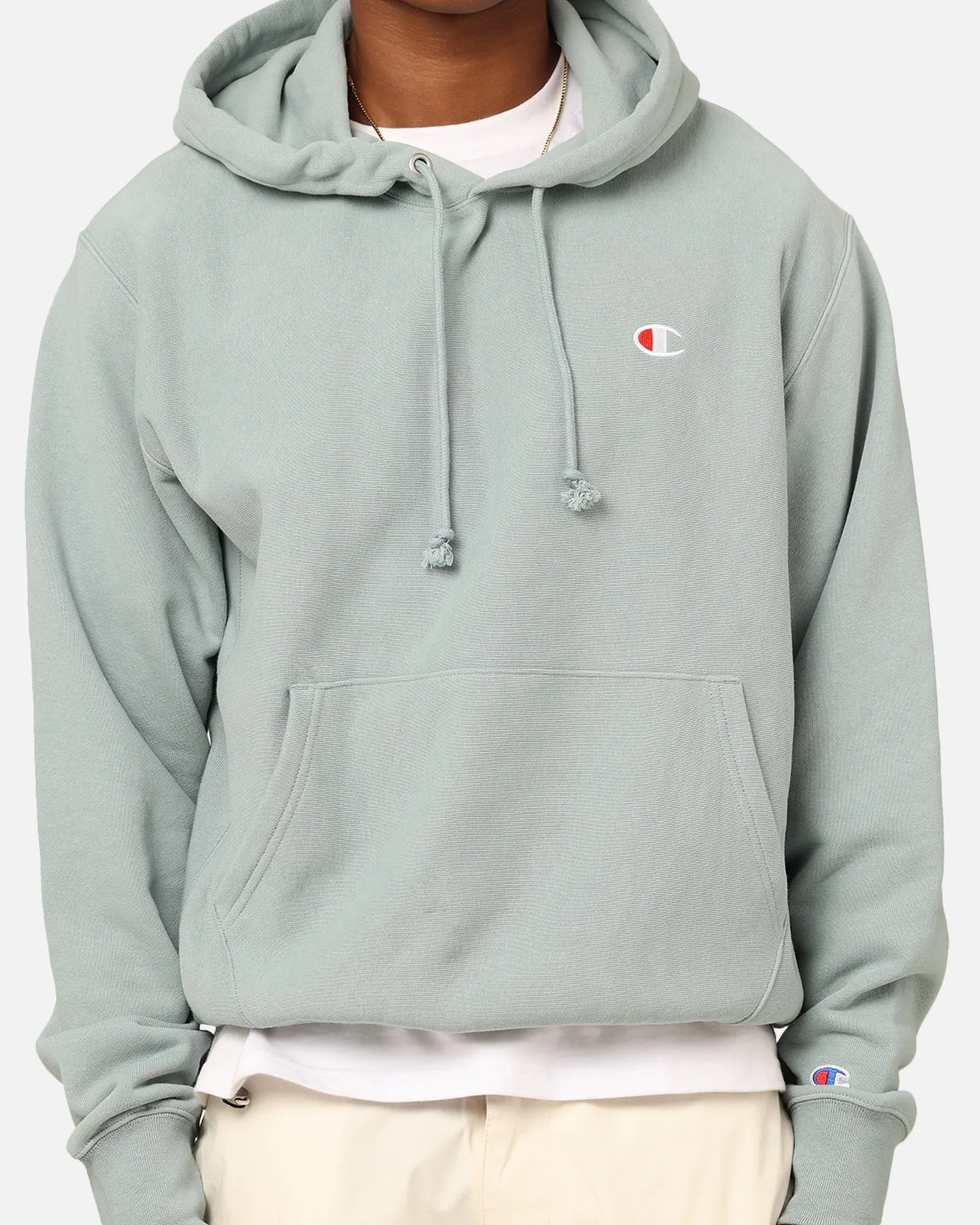 Champion Reverse Weave Terry Hoodie Sage Shimmer Green Suggestion