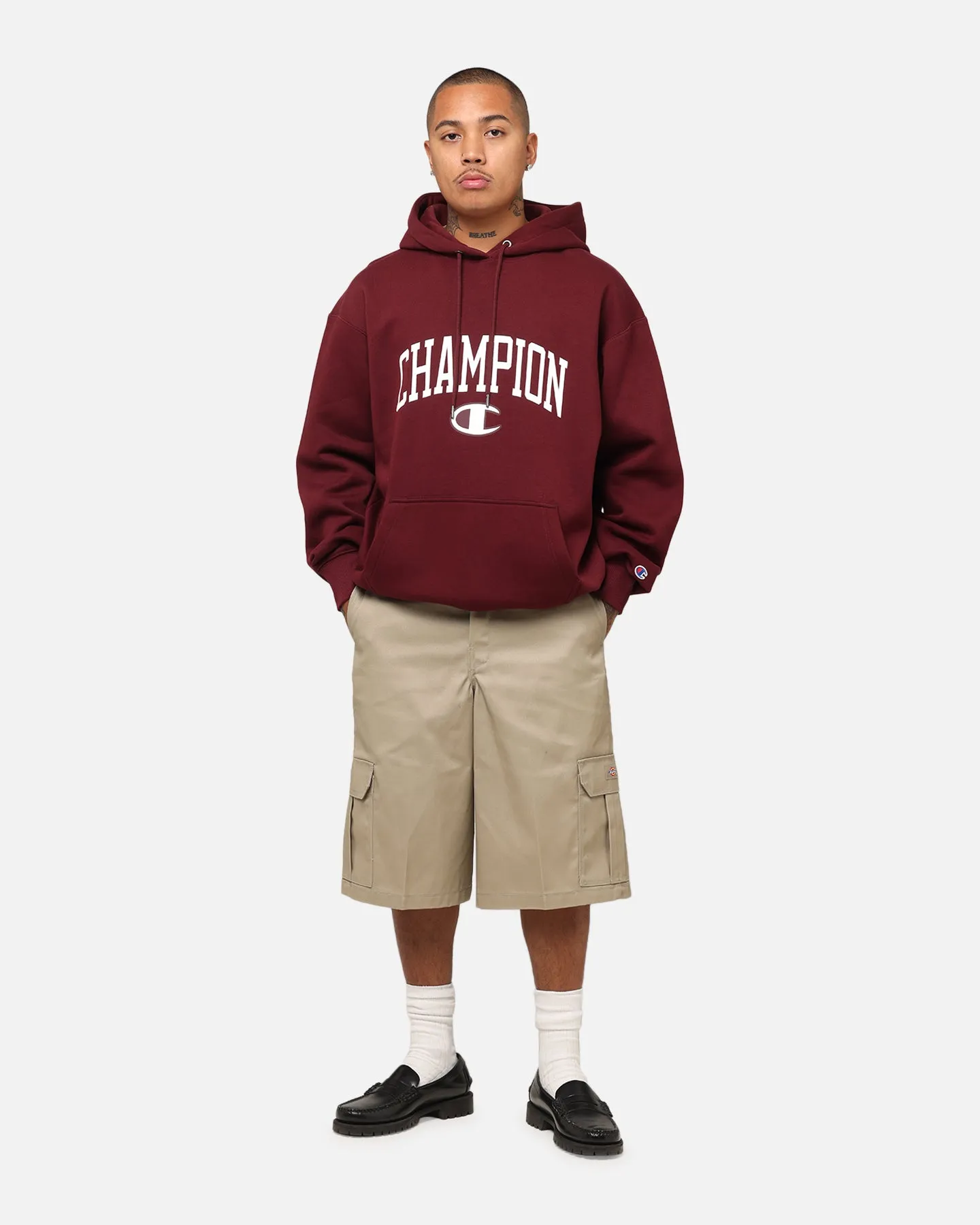 Champion Rochester Graphic Hoodie Red Full Length Zipper Razor