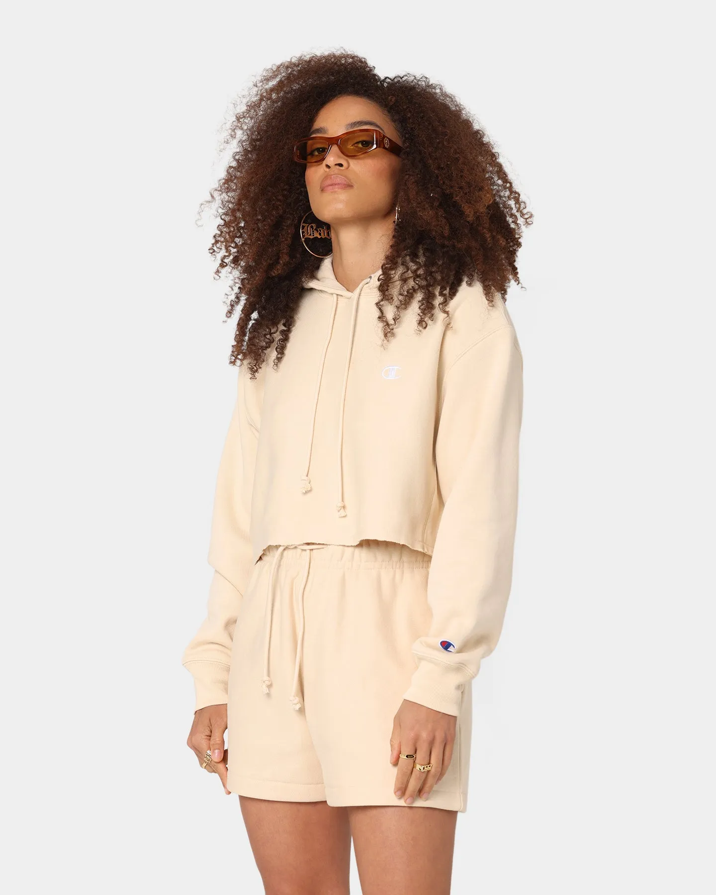 Champion Women's RW Cropped Hoodie Warming Beige Urban Style