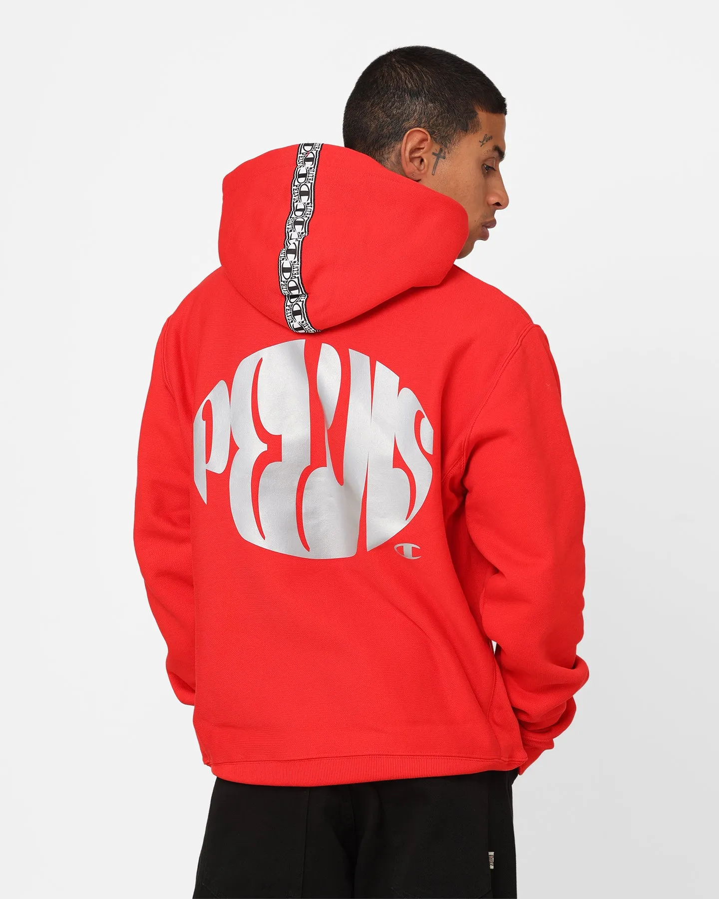 Champion X Pelvis Reverse Weave Hoodie Team Red Scarlet Attraction